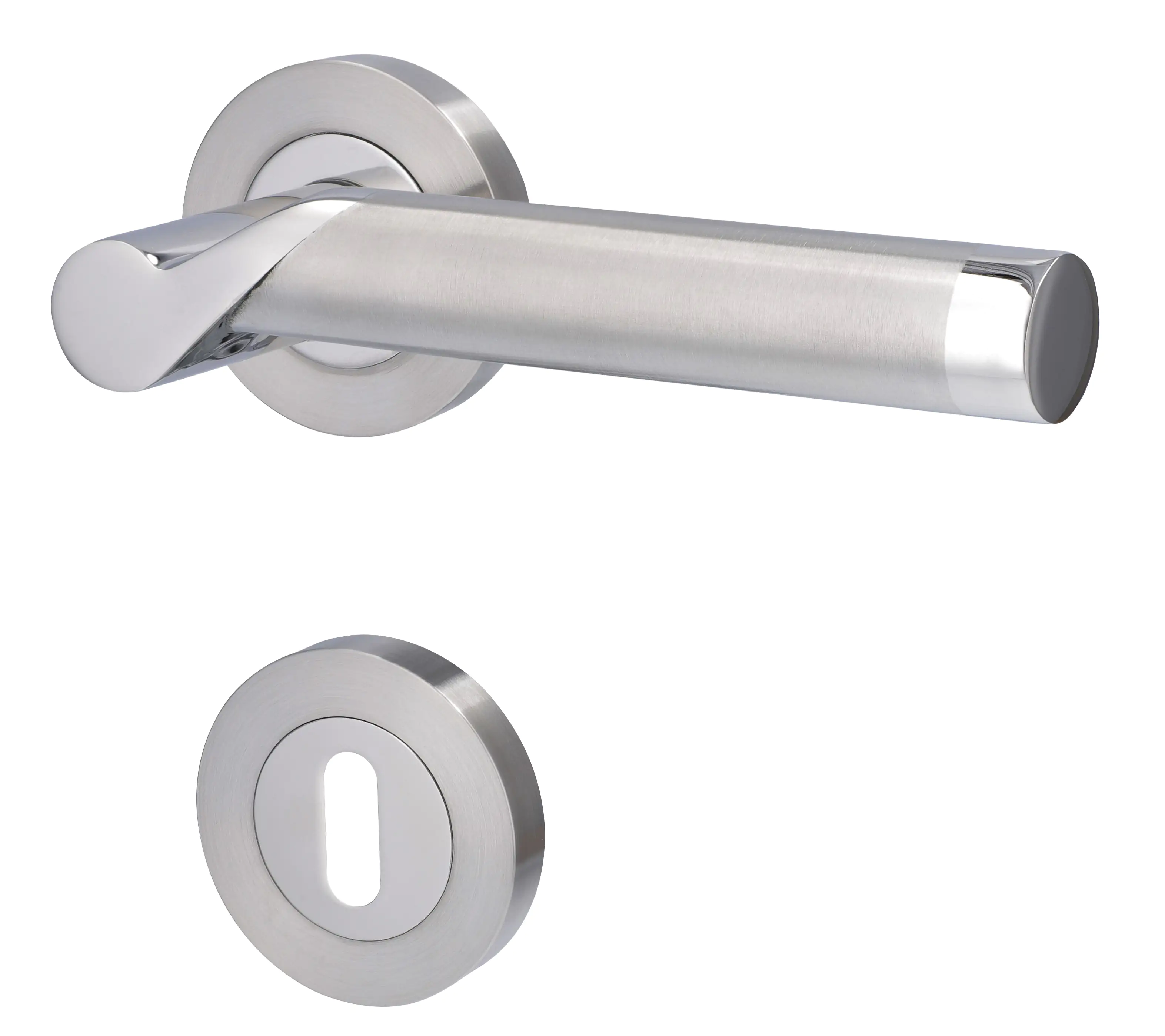 Alpertec BB-Rosettengarnitur Solid 1 Edelstahl silber rund Alpertec BB-Rosettengarnitur Solid 1 Edelstahl silber rund