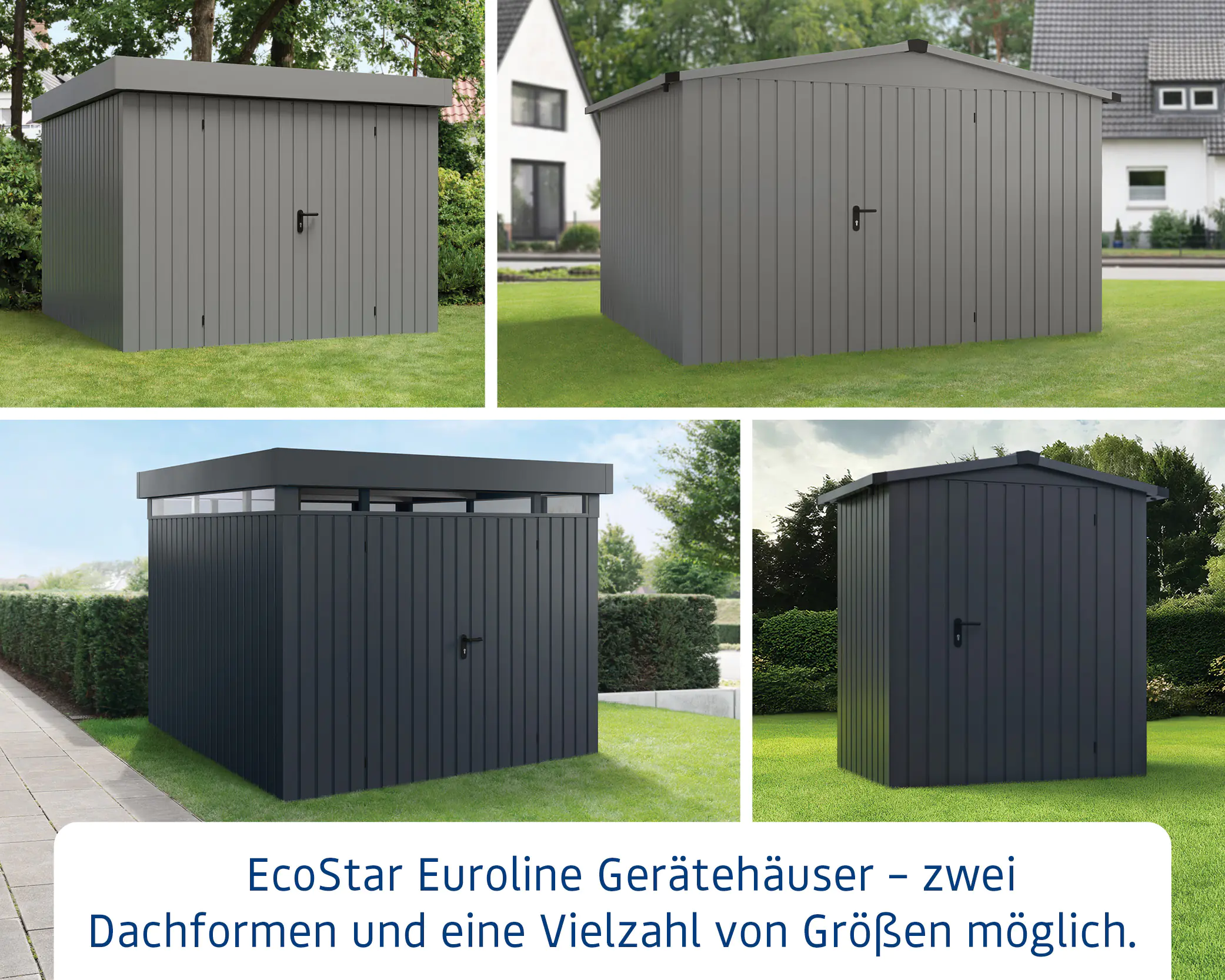 EcoStar Metallgerätehaus Euroline EFD6 LB graualuminium 214 x 262 cm 2-flg. EcoStar Metallgerätehaus Euroline EFD6 LB graualuminium 214 x 262 cm 2-flg.