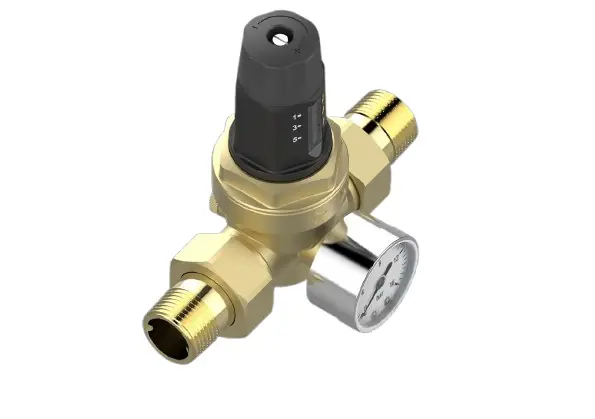 Aqmos Druckminderer für Hauswasserinstallation mit Manometer voreinstellbar 19,05 mm (3/4")