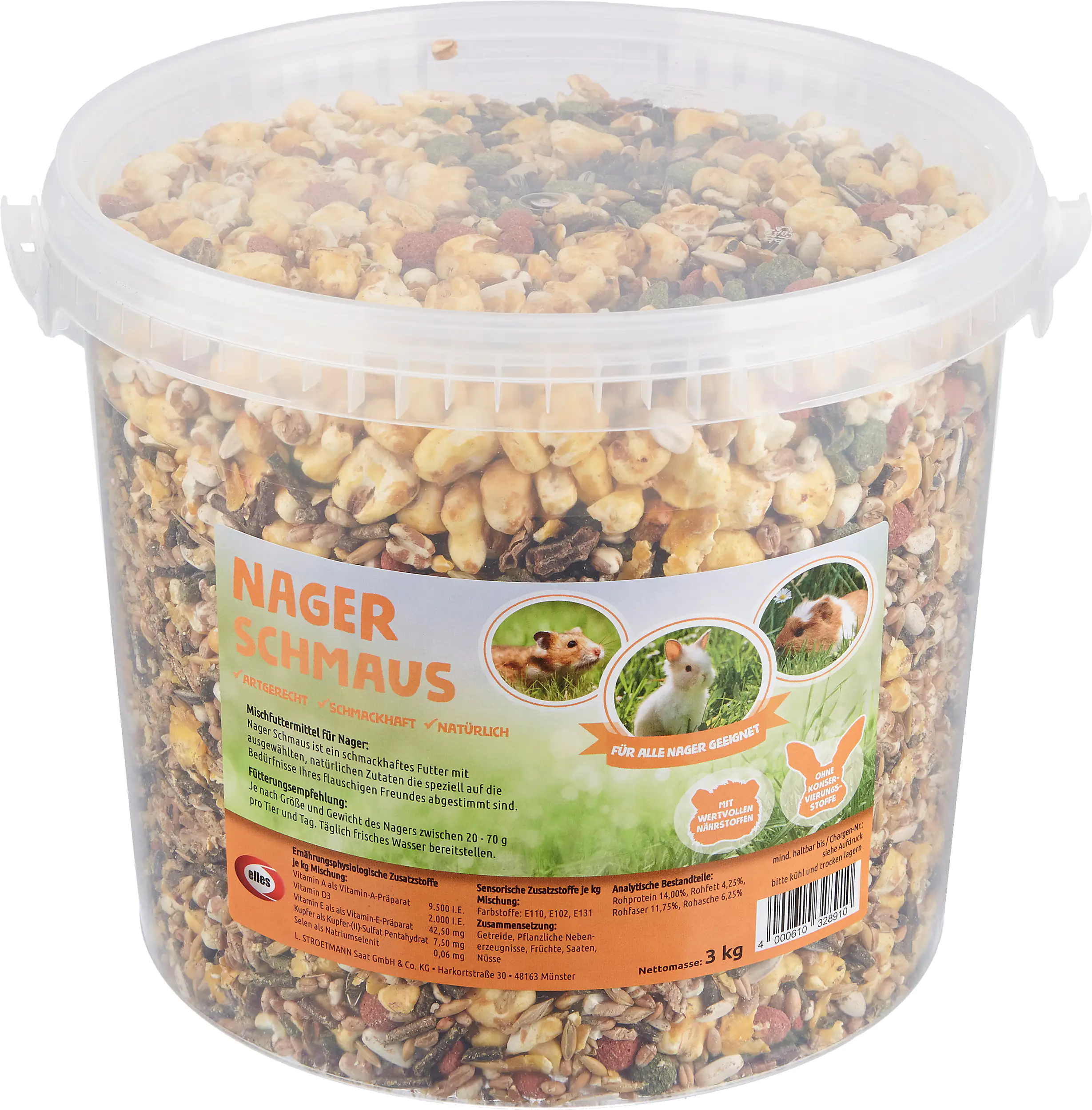 4000610328910 Elles Nagerfutter 3 kg im Eimer