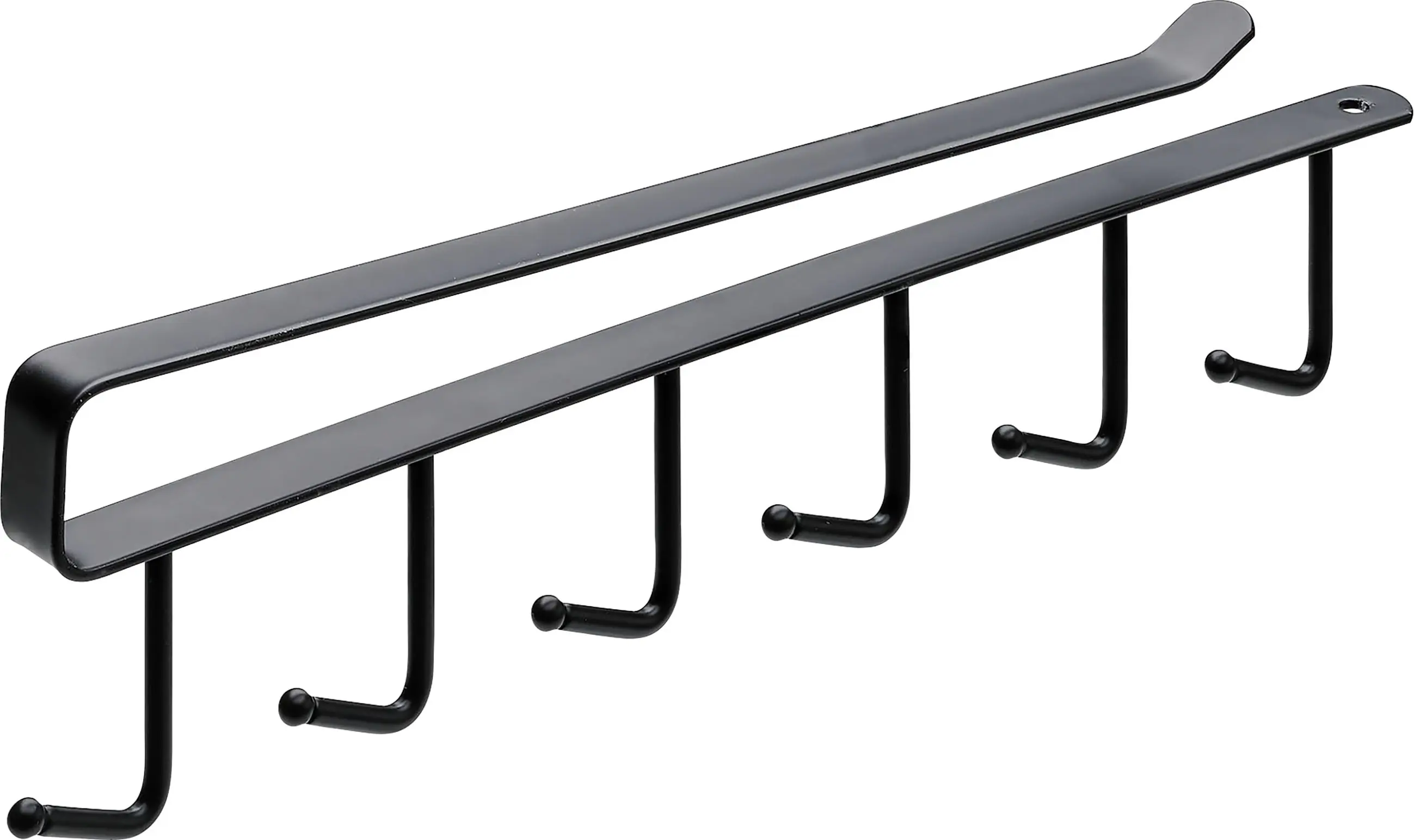 Hettich Garderobenleiste 6 Haken Stahl 26,5 x 7,2 x 1,5 cm schwarz