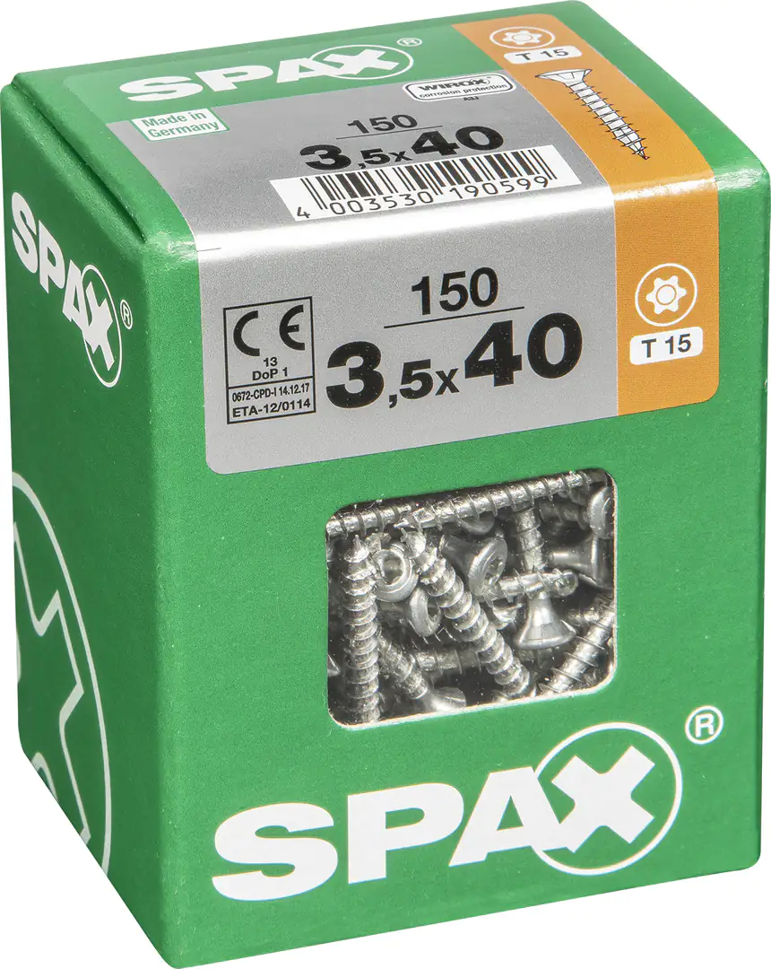 Spax Universalschrauben 3.5 x 40 mm TX 20 Linsenkopf - 150 Stk.