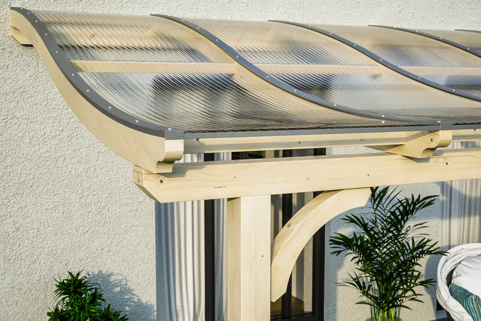 SKAN HOLZ Terrassenüberdachung Venezia 434 x 239 cm, Leimholz, natur