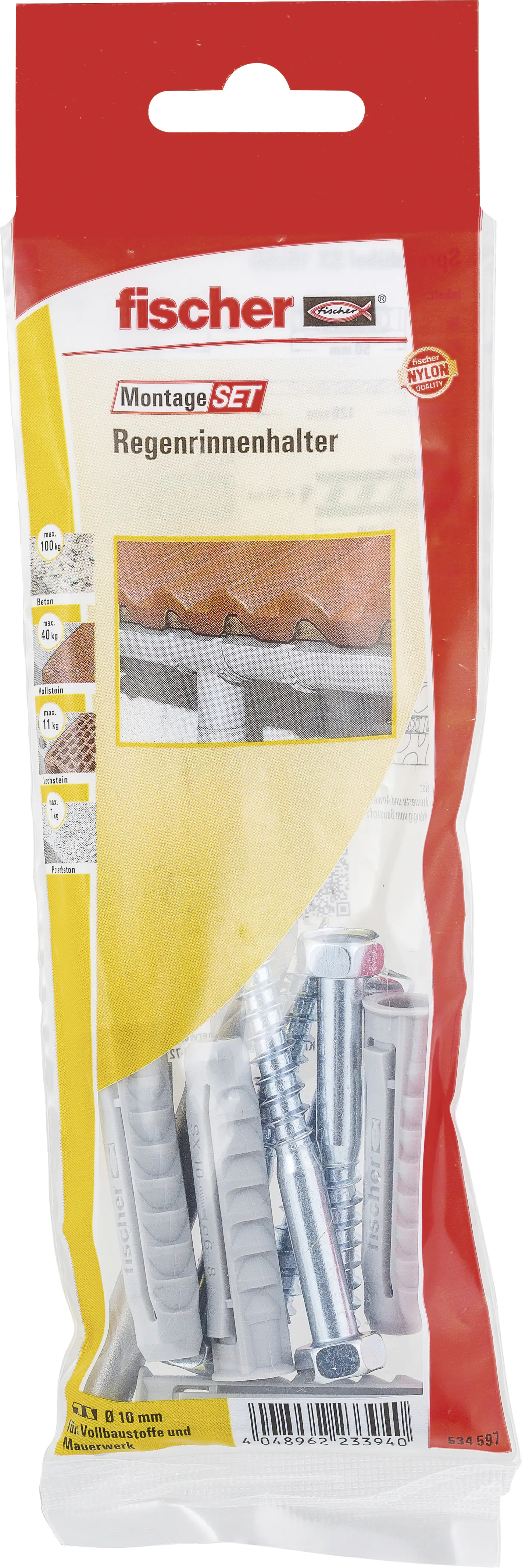 4048962233940_1026111 Fischer Montage-Set Regenrinnenhalter