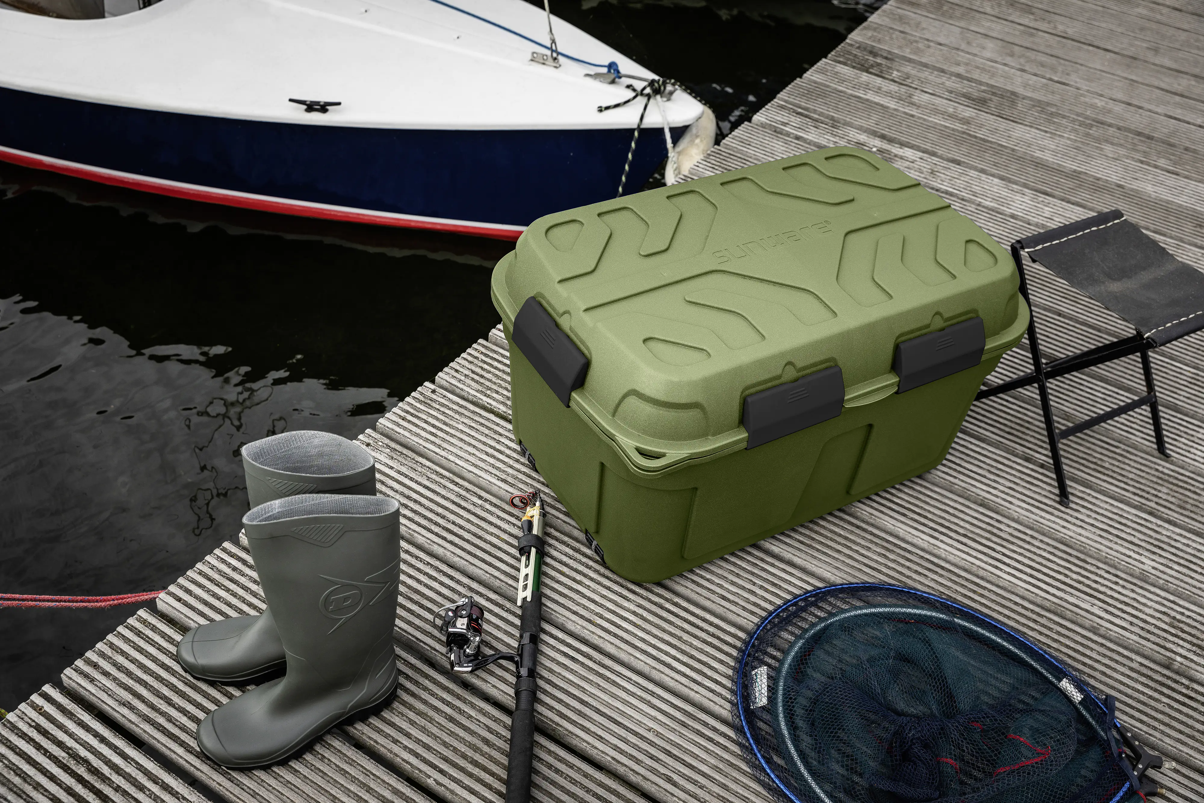 Sunware Aufbewahrungsbox Q-Line wasserdicht 130 L grün/anthrazit