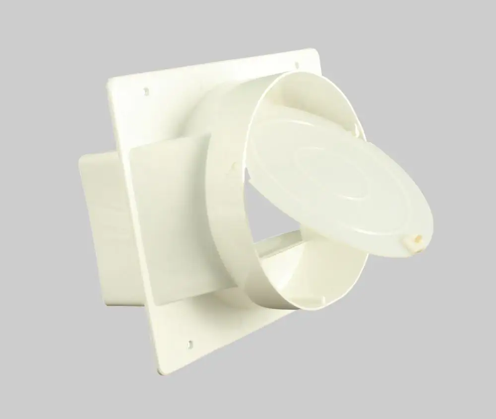 Marley Flachkanal 220 Adapter rund / eckig Rohranschluss, Ø 150 mm, mit Rückstauklappe