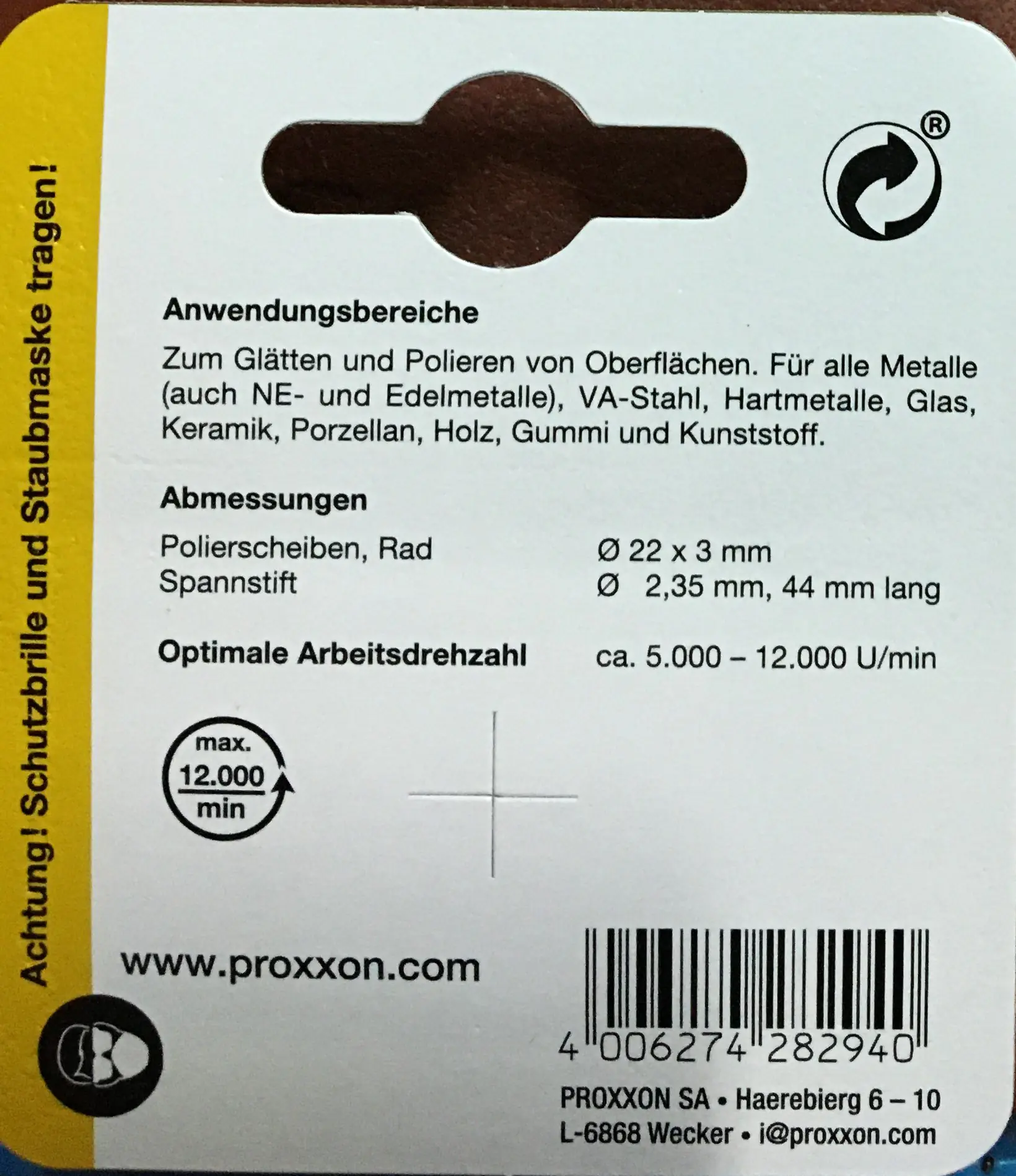 Proxxon Micromot Silikon-Polierscheiben Rad Ø 22 mm 10 Stück mit Träger