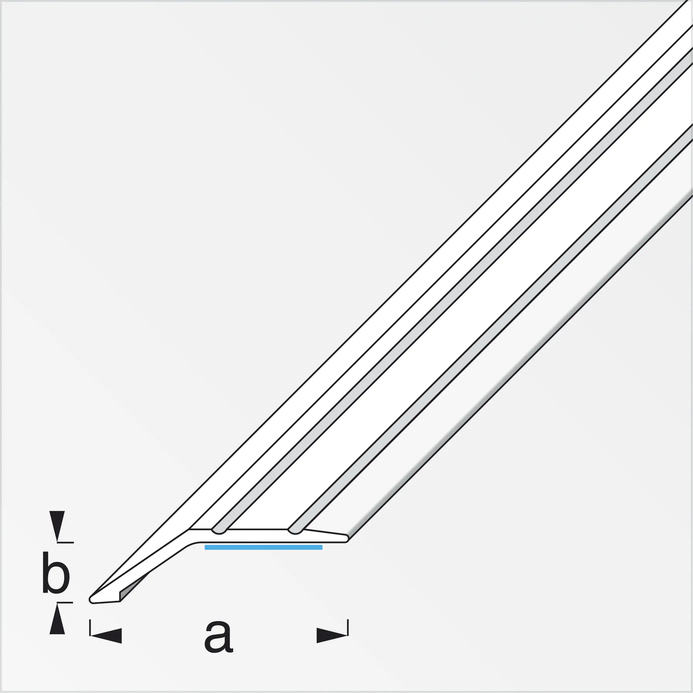 alfer Niveauausgleichs-Profil 1 m, 37 x 10 mm Aluminium eloxiert messing