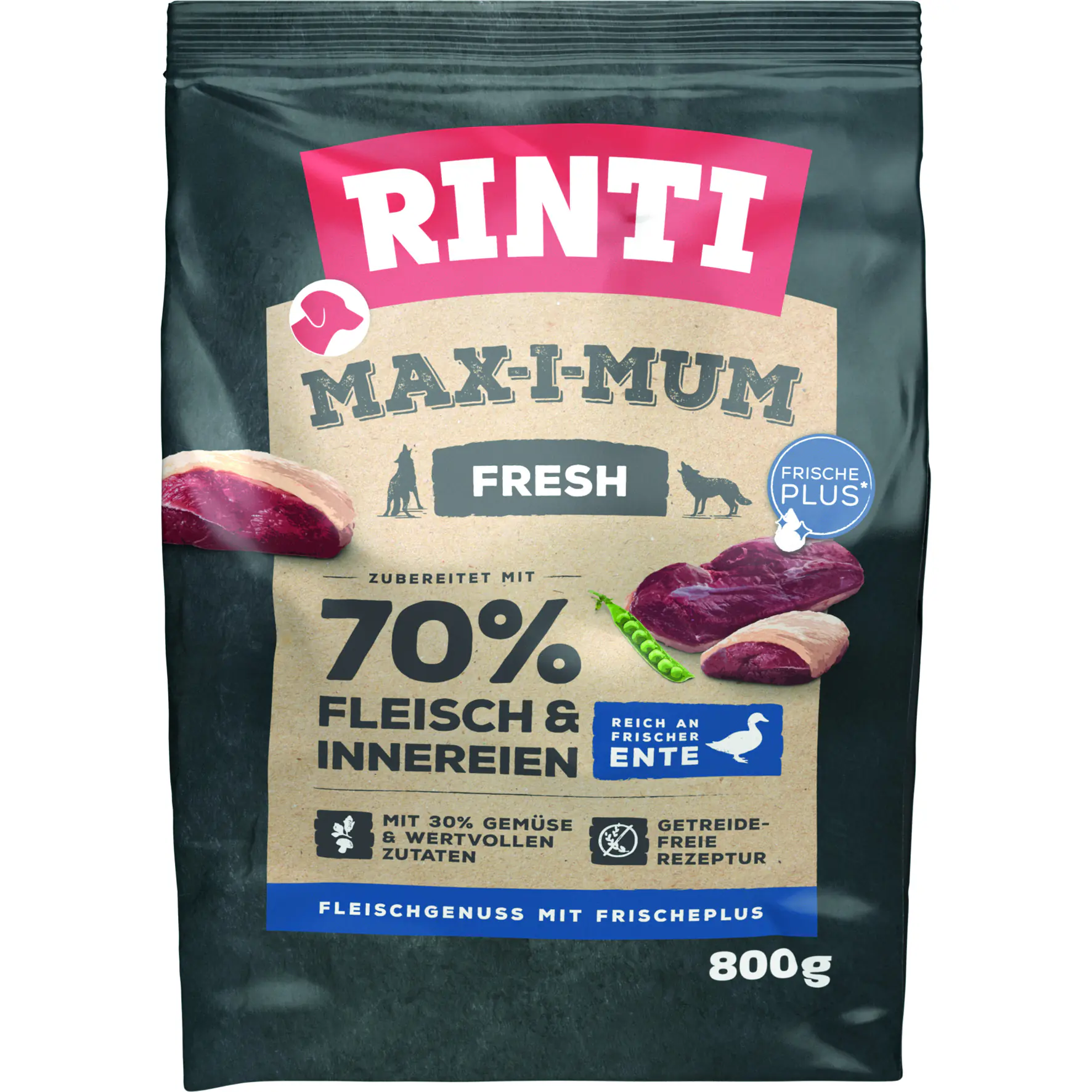 Rinti Max-i-Mum Hundetrockenfutter Adult 800 g Ente 