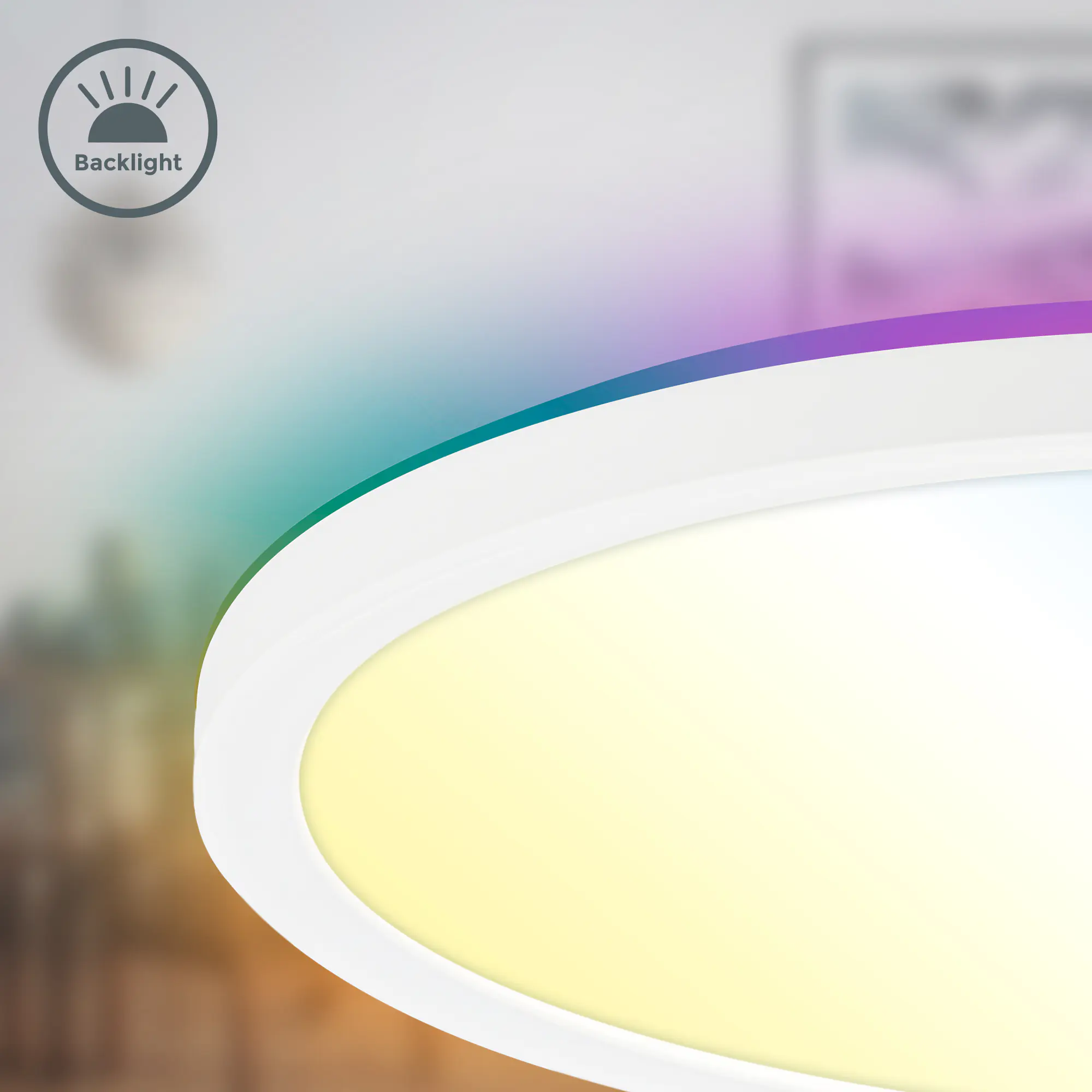 Briloner LED-Panelleuchte Slim Ø 29 cm weiß dimmbar RGB