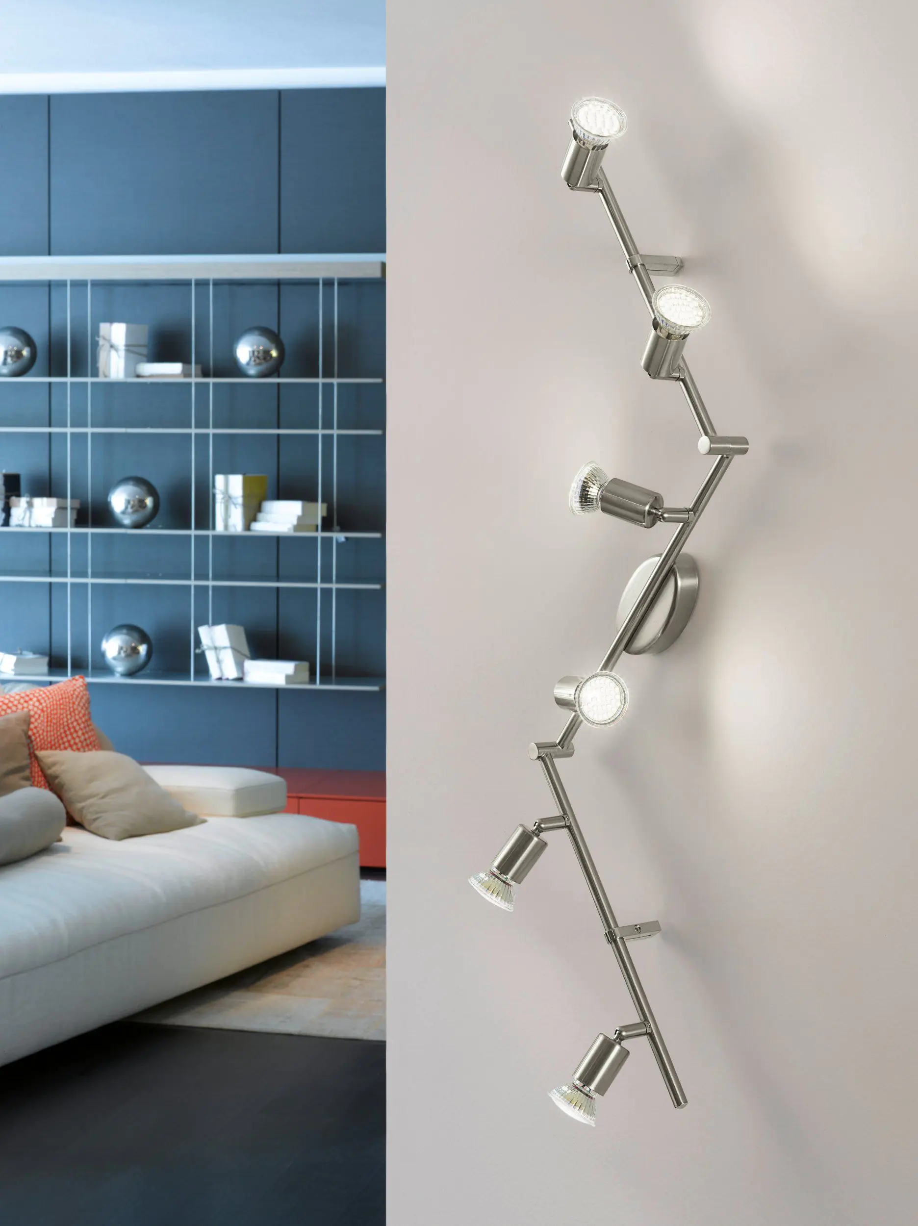 Eglo 6er LED Spot Buzz nickel-matt 105 x 6,5 cm GU10