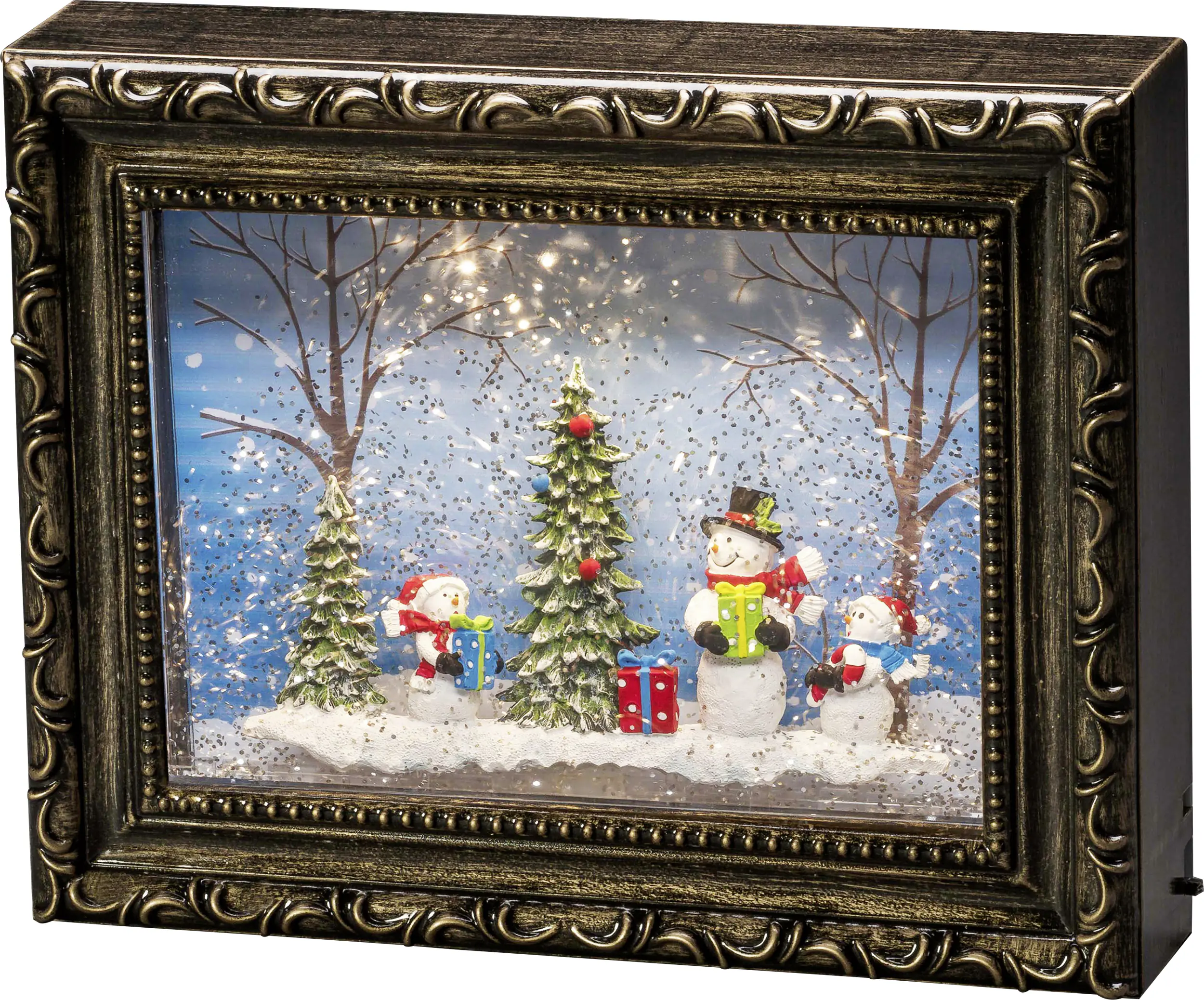 Konstsmide LED Bilderrahmen mit Schneemännern 24,5 x 5,5 x 19,5 cm