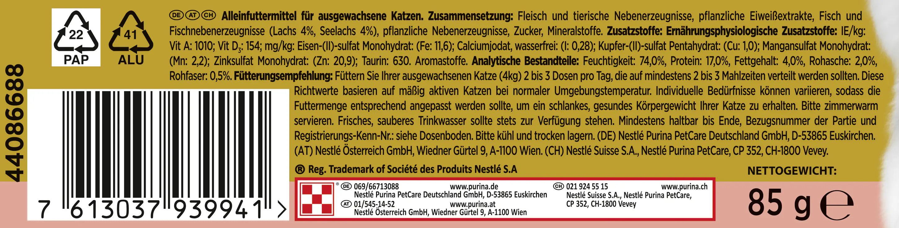 Gourmet Gold Raffiniertes Ragout Duetto mit Lachs und Seelachs 85 g