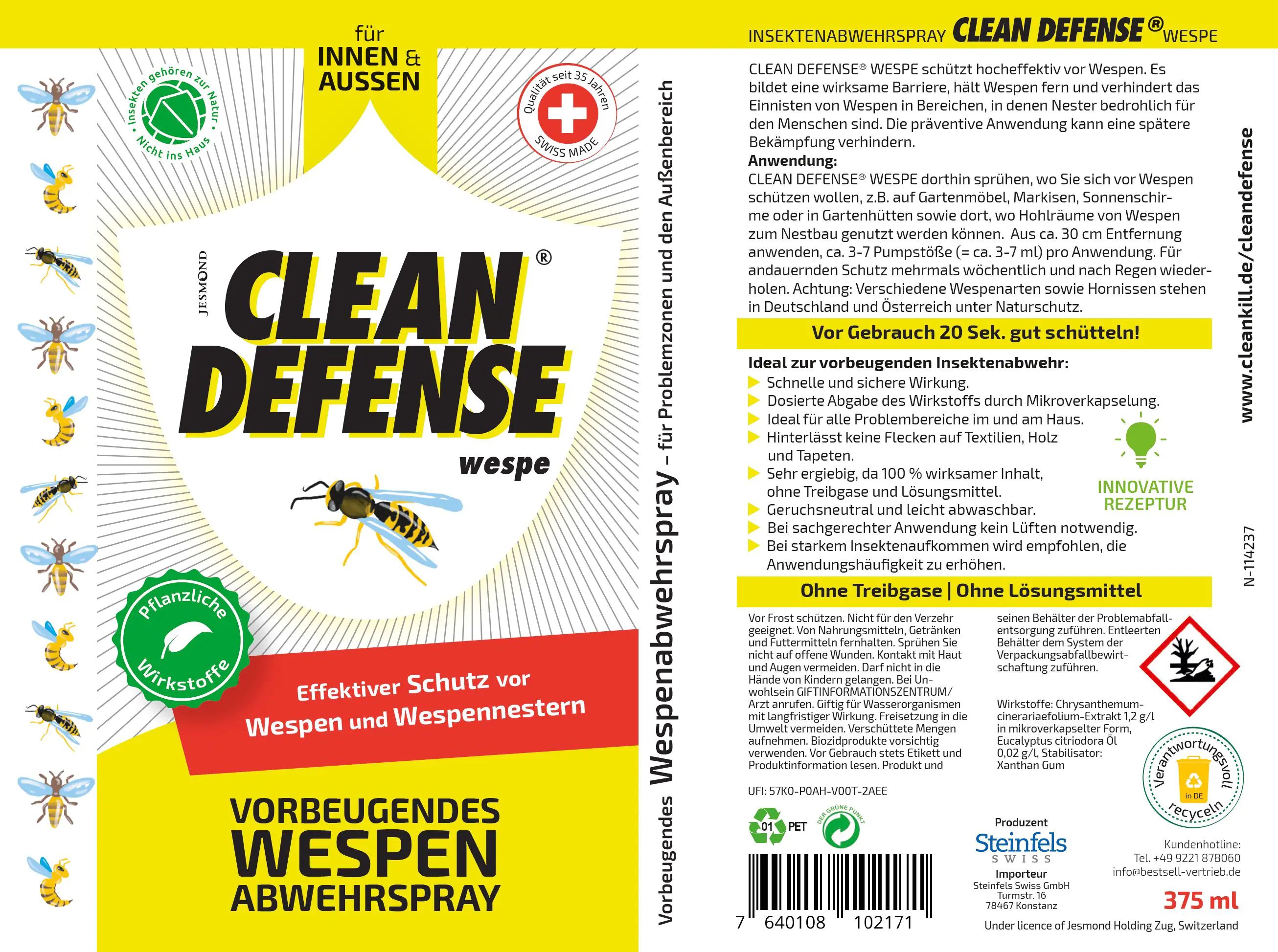 Clean Defense Wespenspray 375 ml