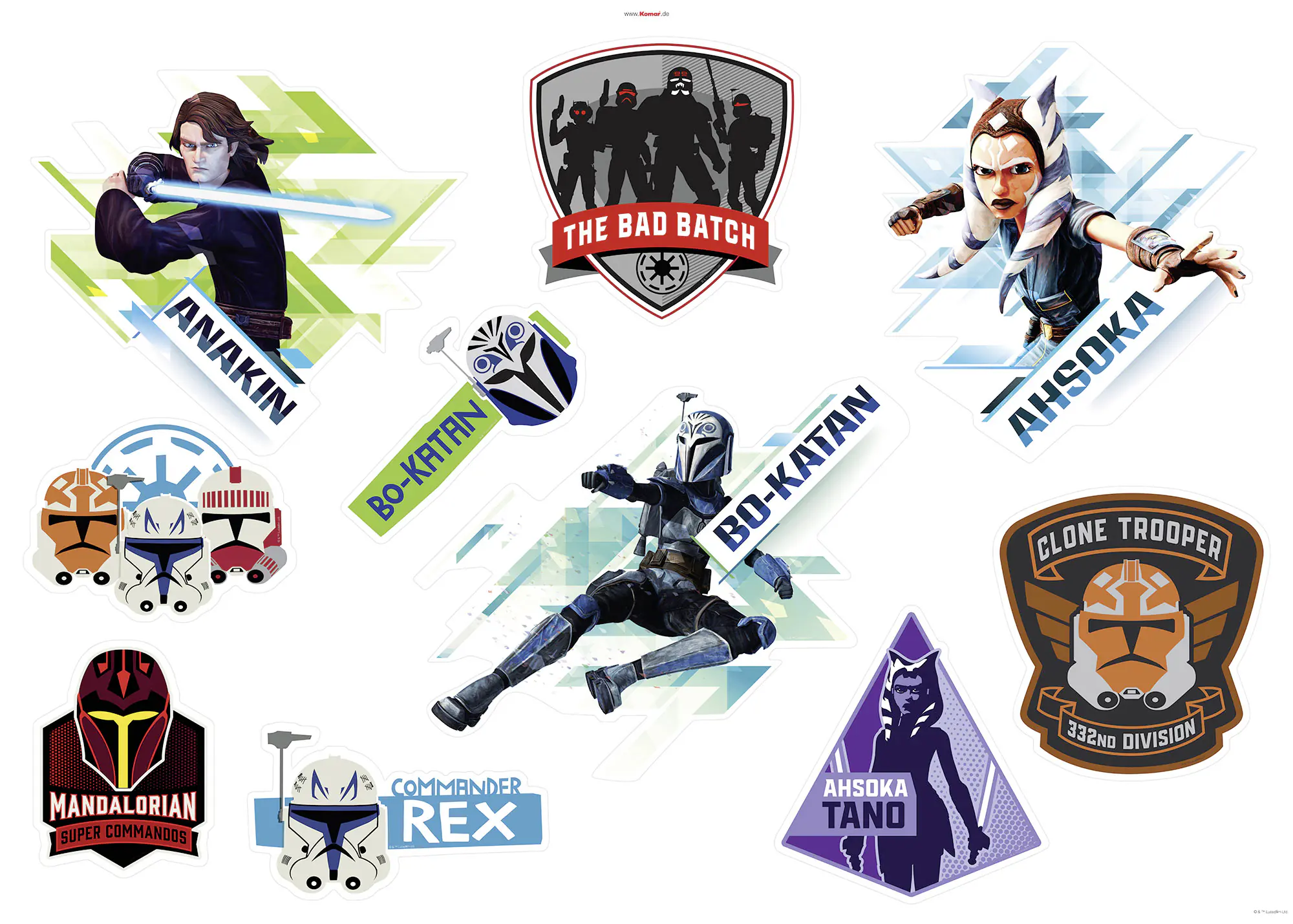Komar Dekosticker Clone Wars Badges 100 x 70 cm  