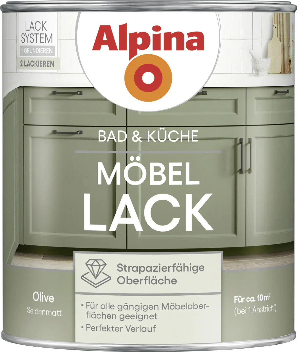 Alpina Möbellack für Küche & Badezimmer Olive 750 ml