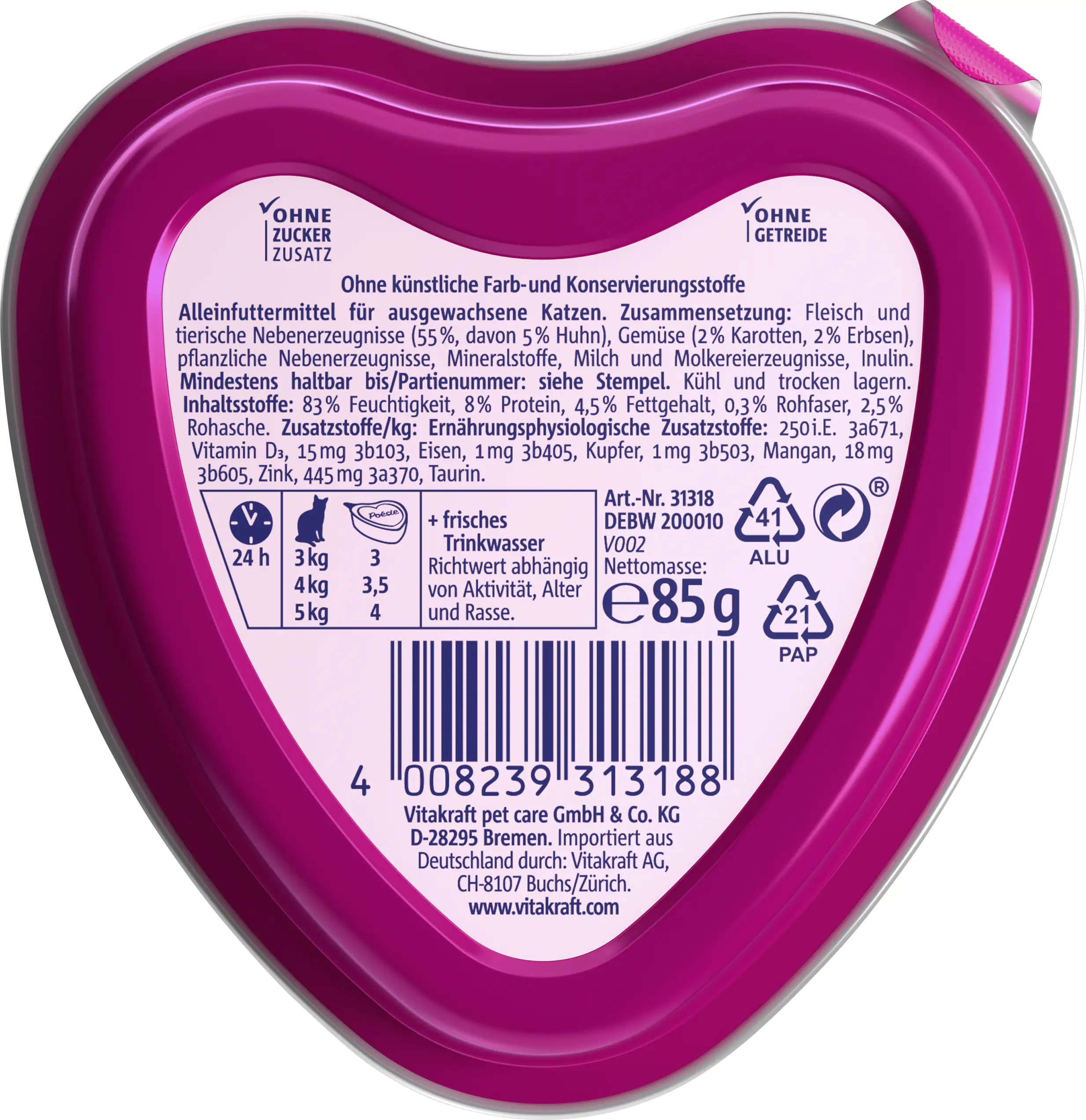 Vitakraft Poésie Katzenfutter Création Huhn & Gemüse in Sauce 85 g