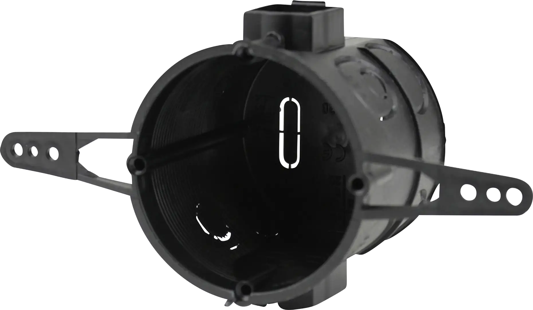 UP-Schalterdose mit Nagellaschen 60mm schwarz UP-Schalterdose mit Nagellaschen 60mm schwarz