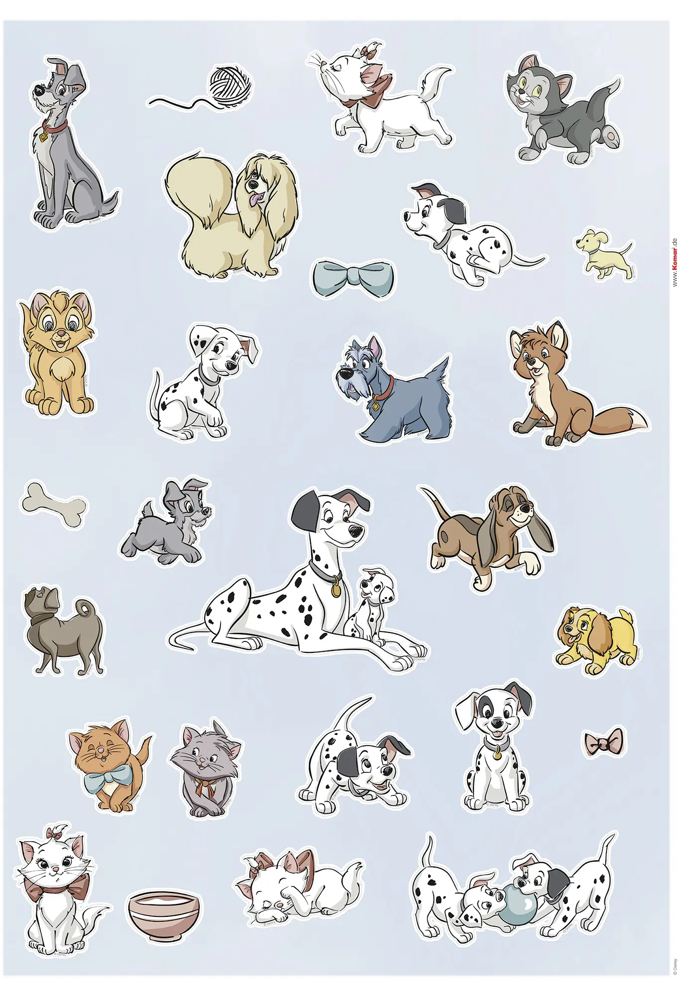 Komar Dekosticker Disney Cat and Dog 50 x 70 cm  