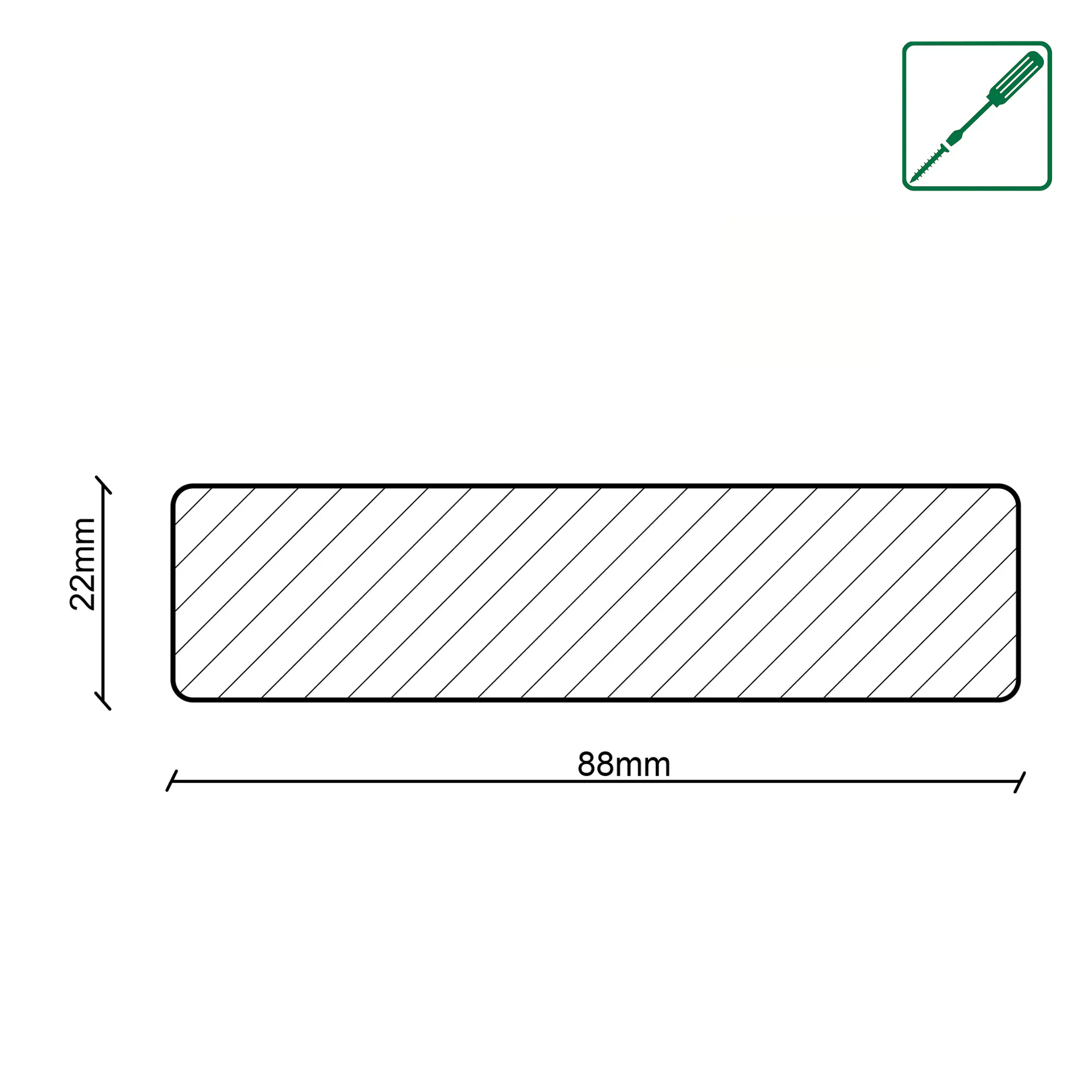 Neuhofer Lamelle Raumtrenner 267 x 8,8 cm weiß
