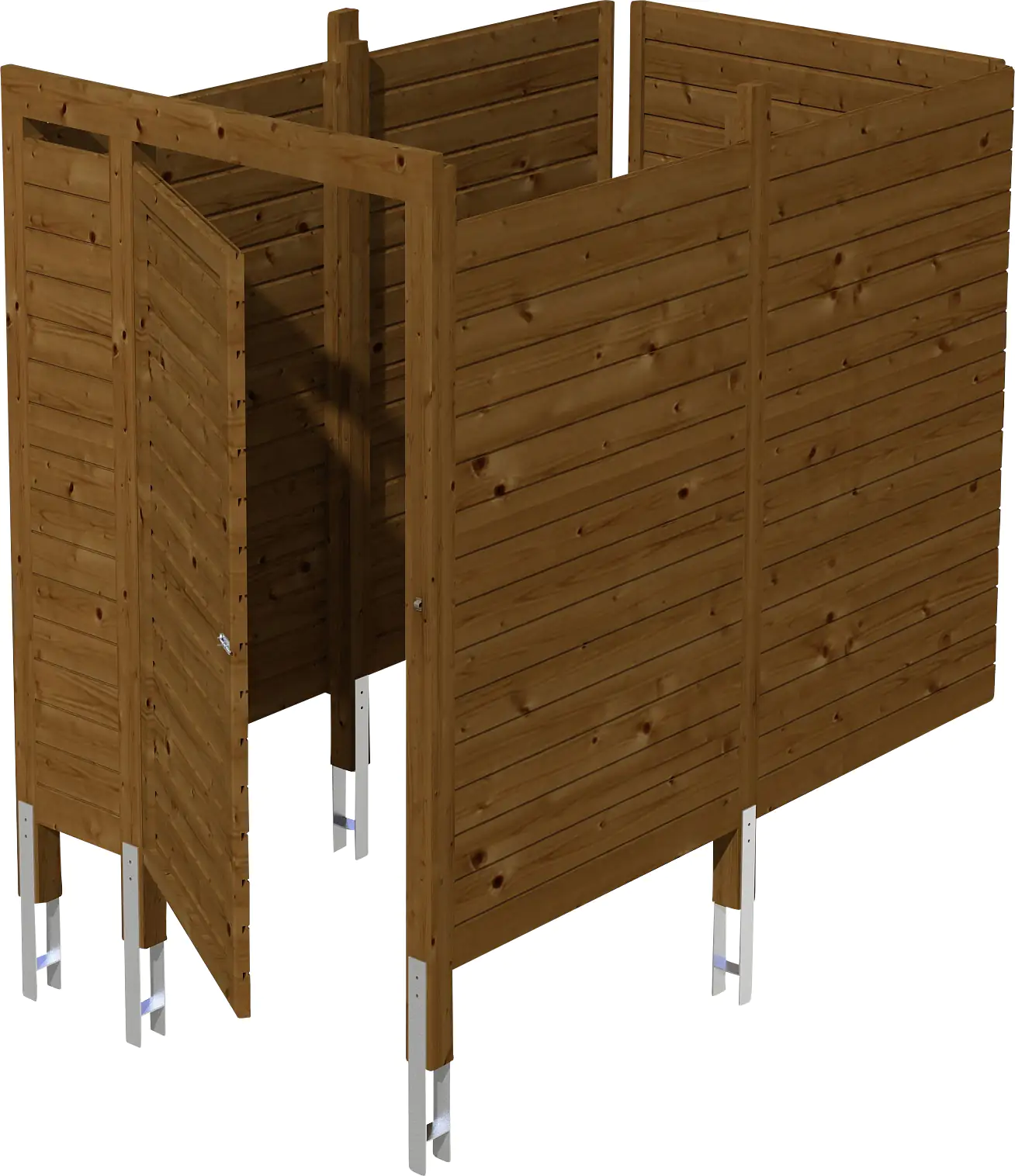 SKAN HOLZ Abstellraum C7 275x164cm, Profilschalung, lasiert in Nussbaum