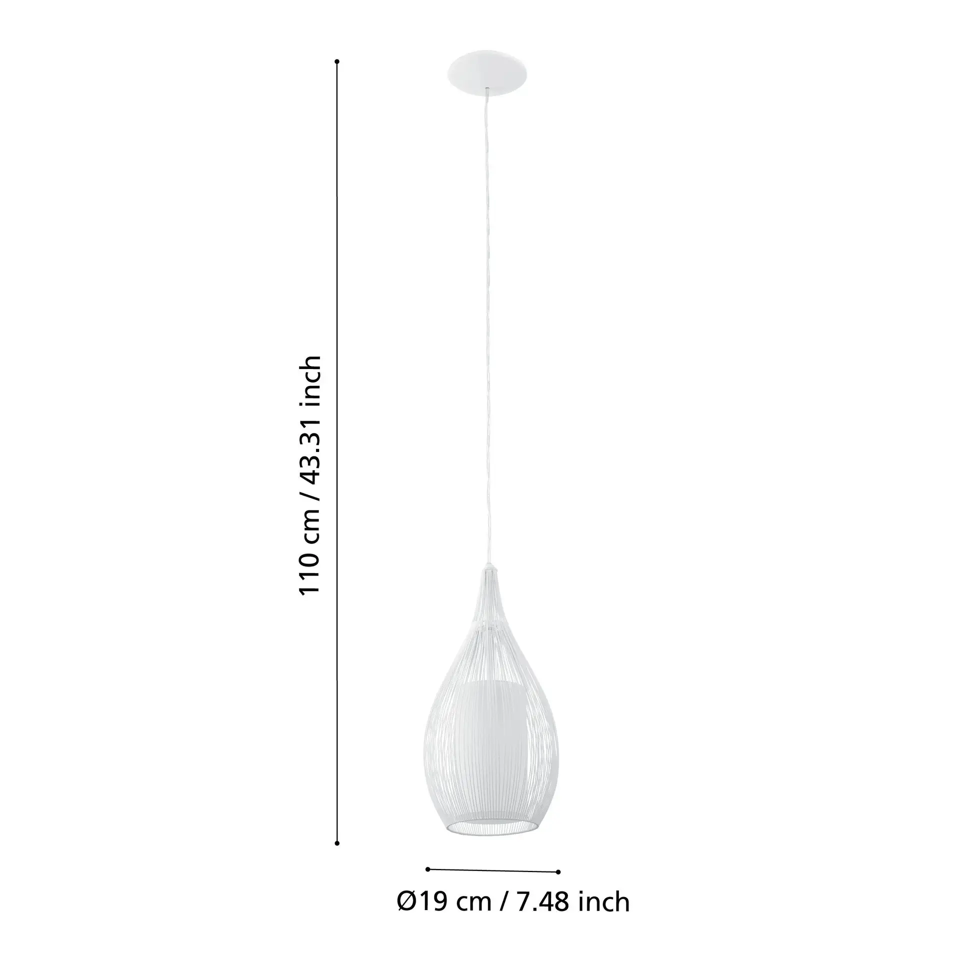 Eglo Pendelleuchte Razoni E27 Ø 19cm weiß Eglo Pendelleuchte Razoni E27 Ø 19cm weiß