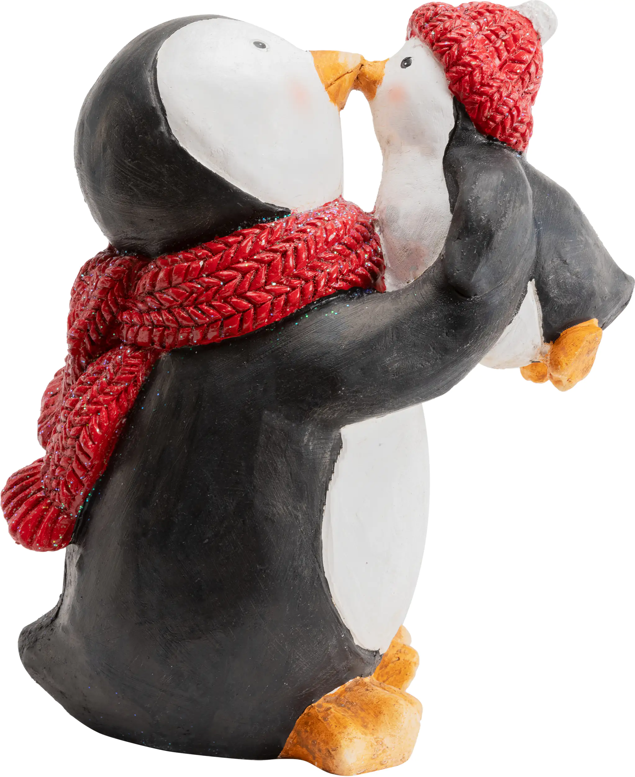 TrendLine Dekofigur Pinguinmutter mit Kind 30 x 25 cm schwarz-weiß