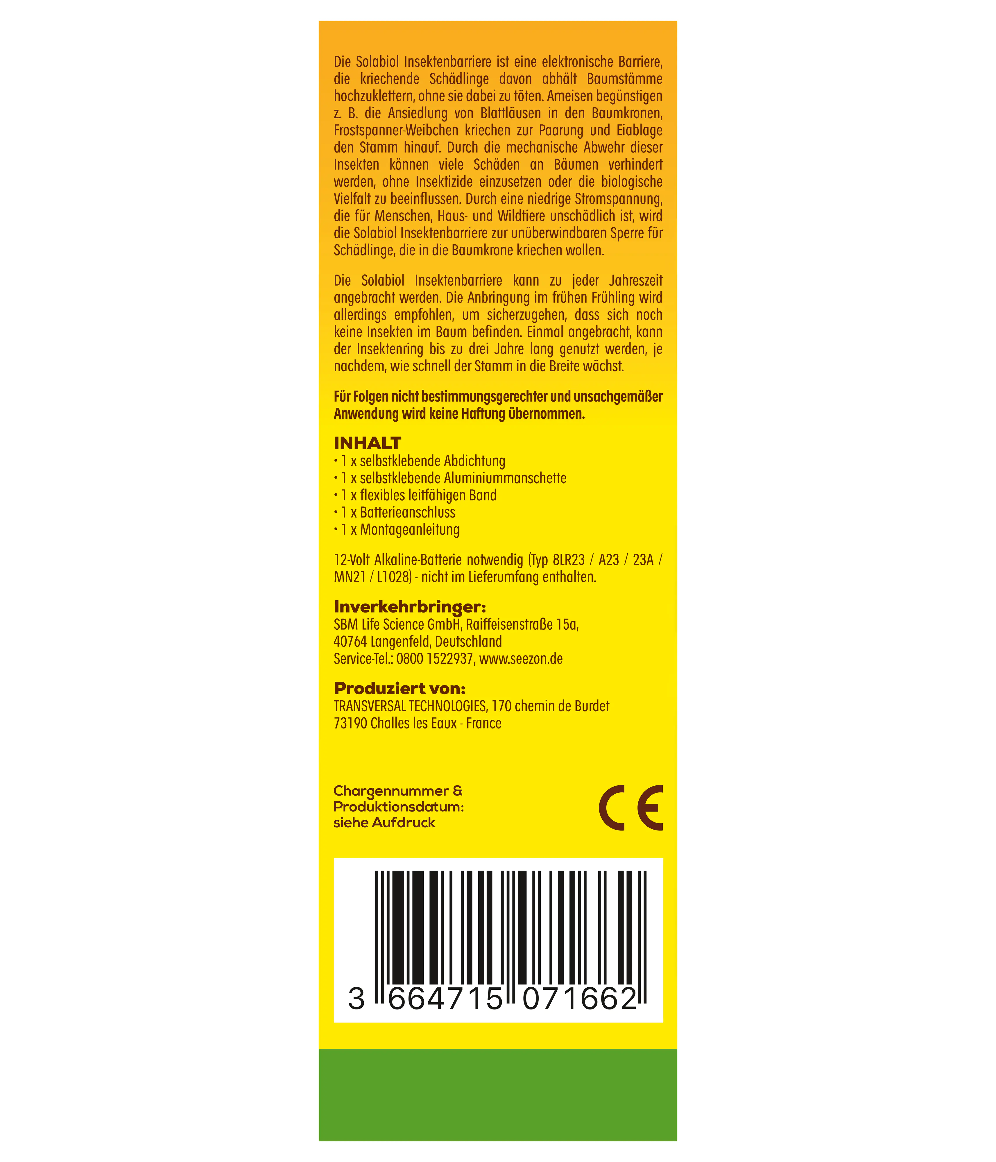 Solabiol Insektenbarriere 1 Stück