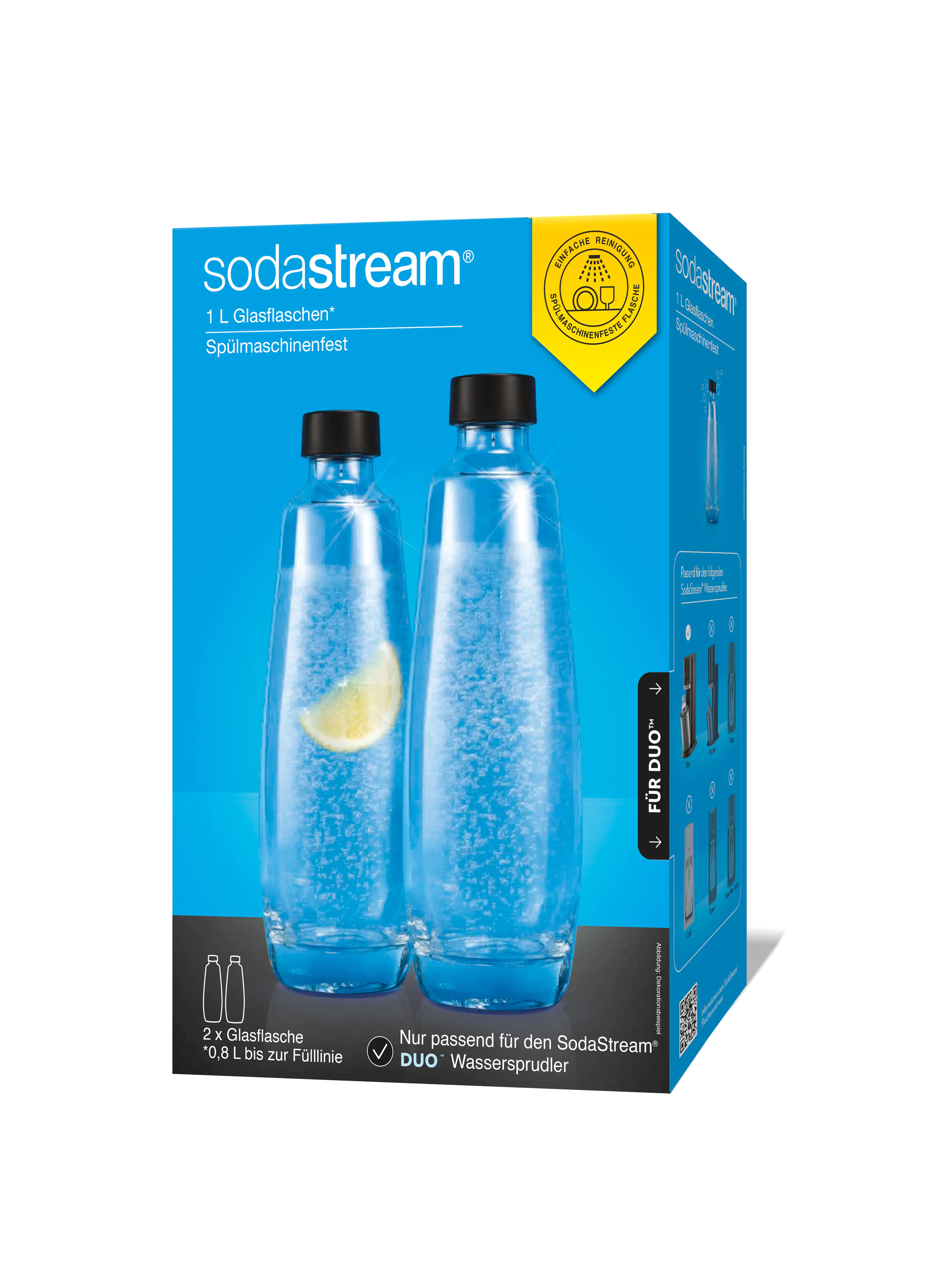 Sodastream Glasflasche für Duo 2x 1 L Füllmenge