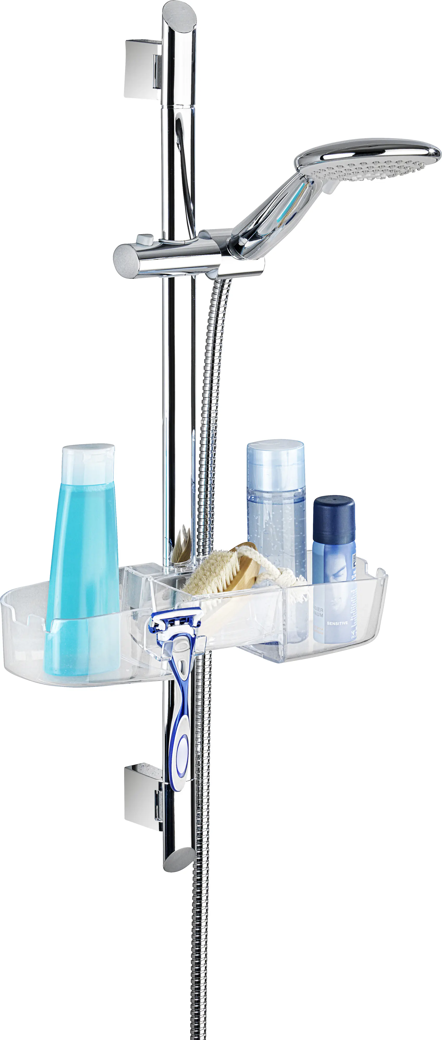 Wenko Duschkorb Premium Kunststoff, Farbe: transparent