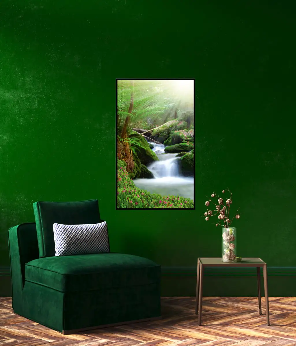 papermoon Infrarotheizkörper EcoHeat 75x120 cm 900 Watt, Wasserfall Moos