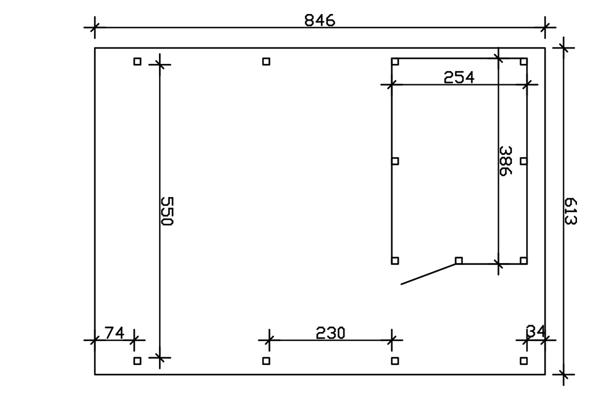 SKAN HOLZ Carport Emsland 613 x 846 cm mit Aluminiumdach