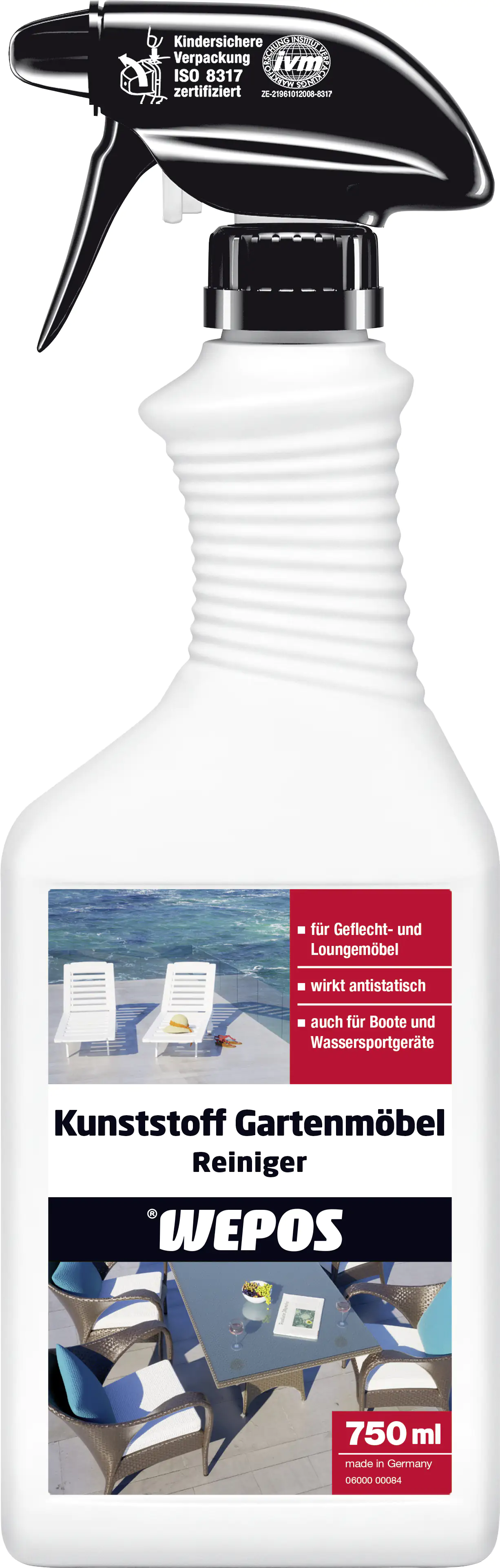 4250295105553 Wepos Kunststoff Gartenmöbelreiniger 750 ml