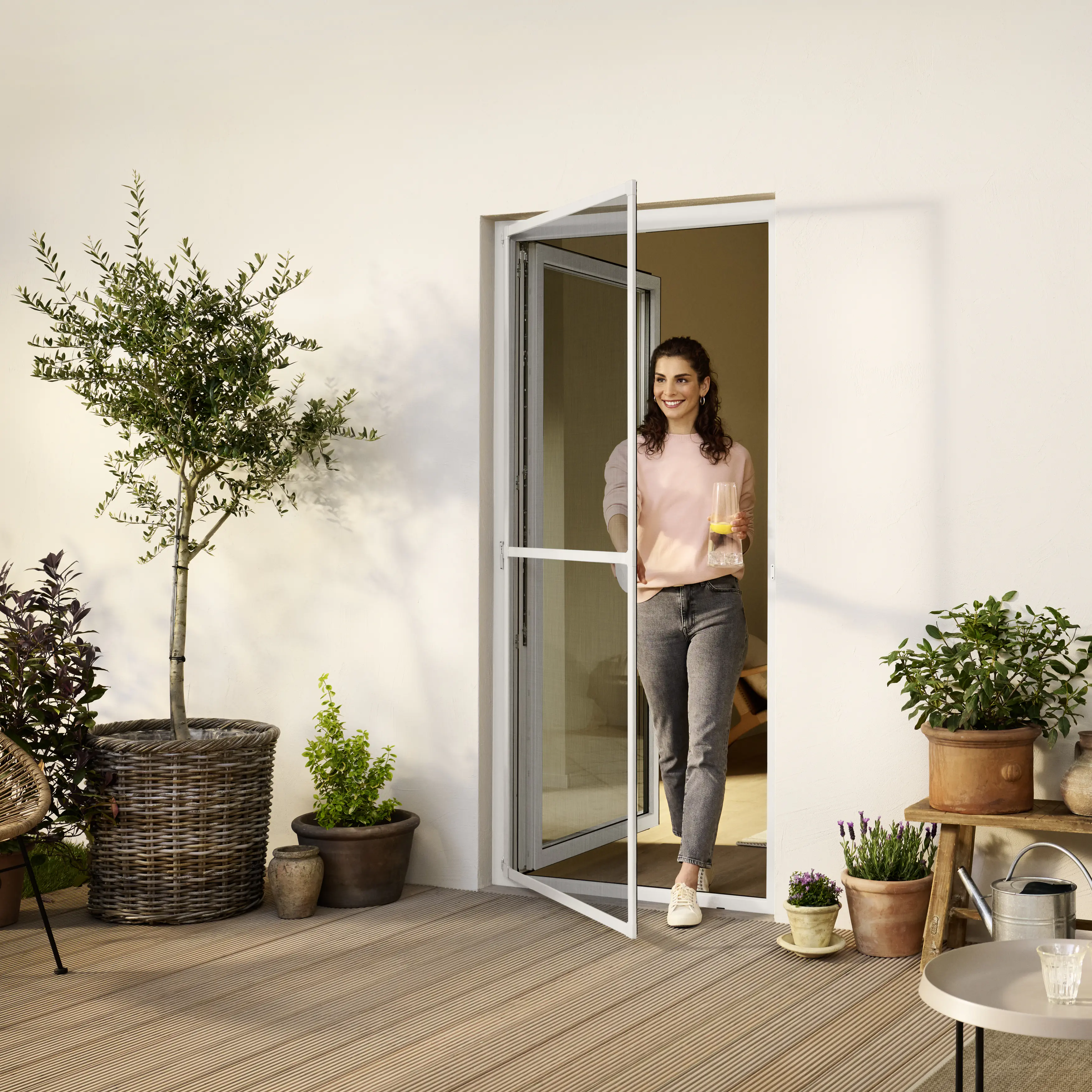 tesa Fliegengitter-Tür Comfort Alurahmen 100 x 220 cm weiß