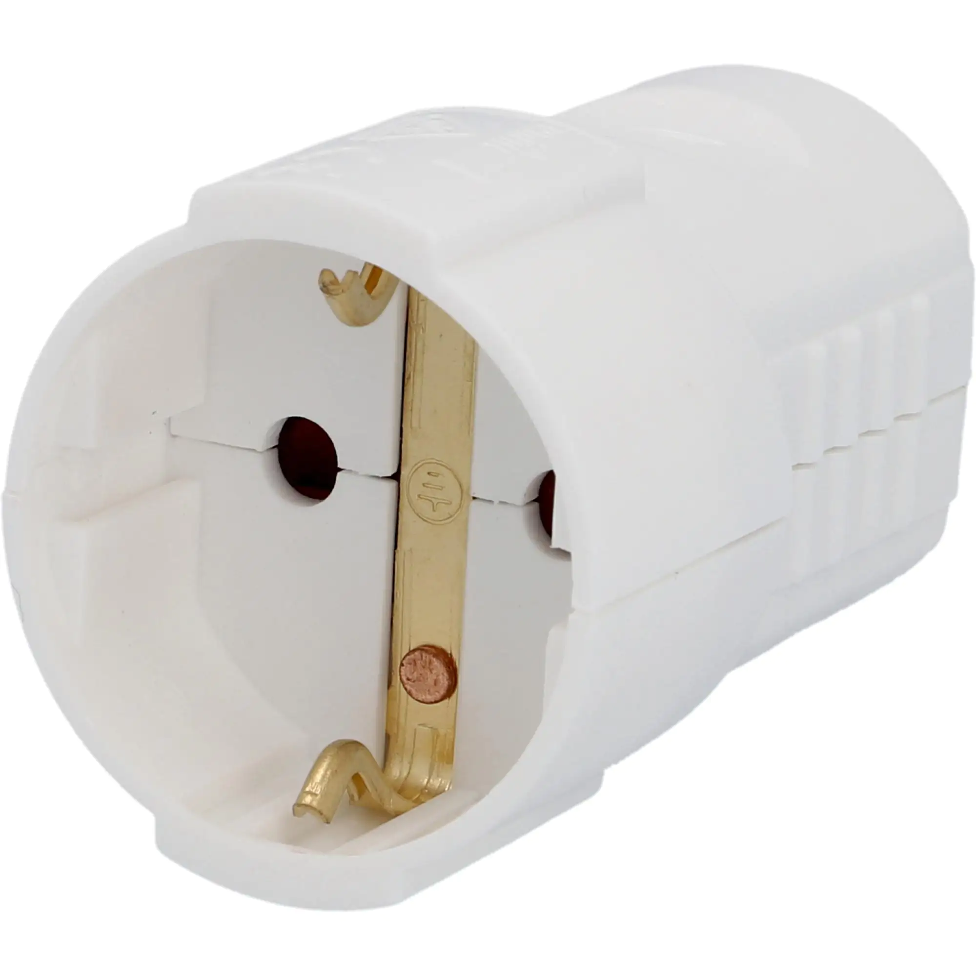 Schutzkontakt-Kupplung mit Knickschutz weiß