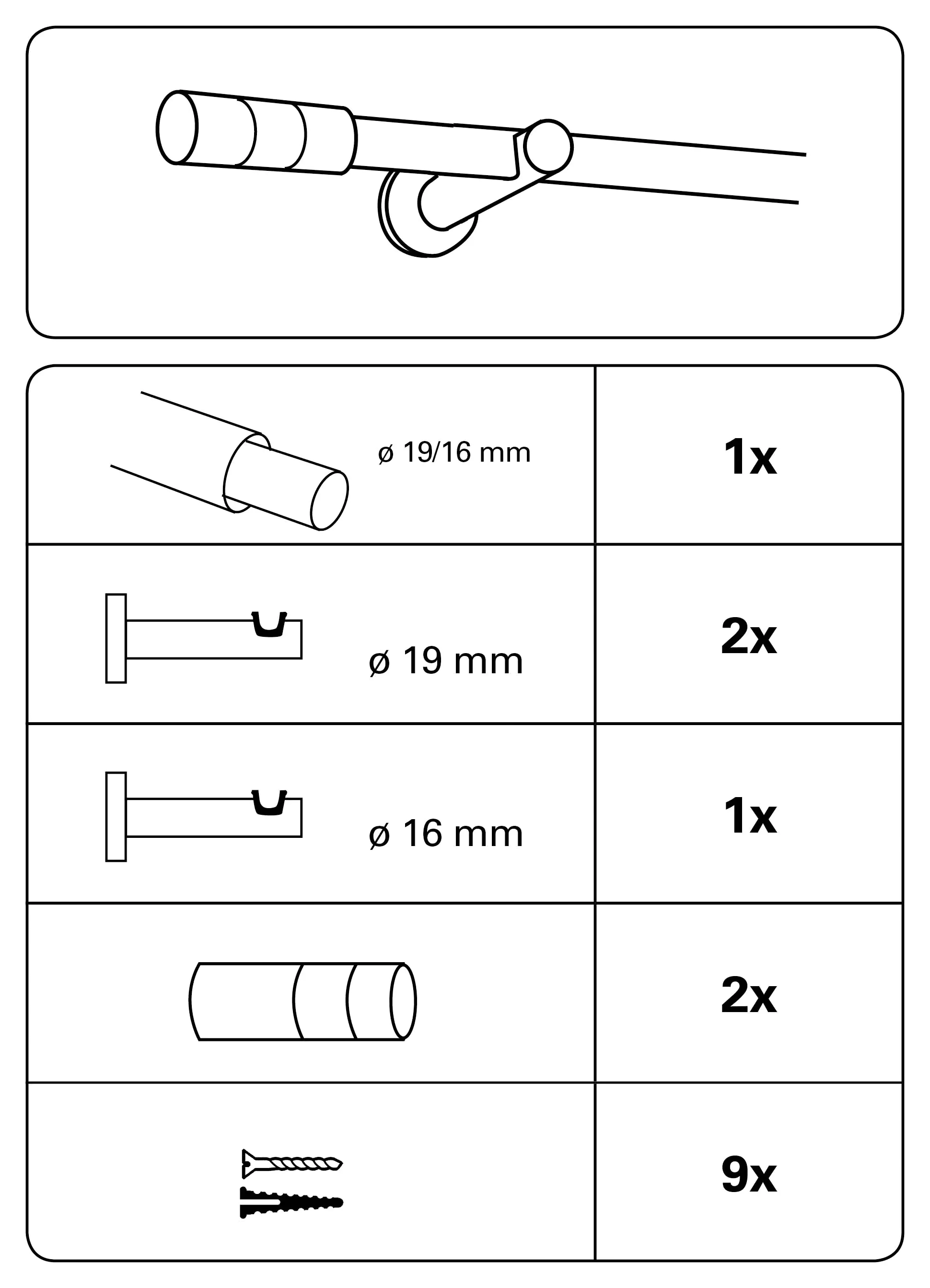 Gardinia Gardinenstangen-Set Kreta 1-Lauf Ø 16-19 mm weiß 120 cm - 210 cm Gardinia Gardinenstangen-Set Kreta 1-Lauf Ø 16-19 mm weiß 120 cm - 210 cm