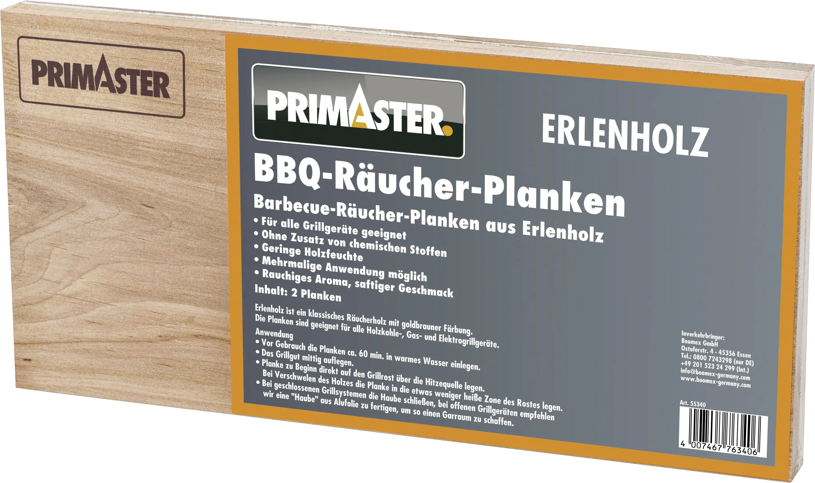 4007467763406 Primaster Räucher-Planken Erle 2 Stück