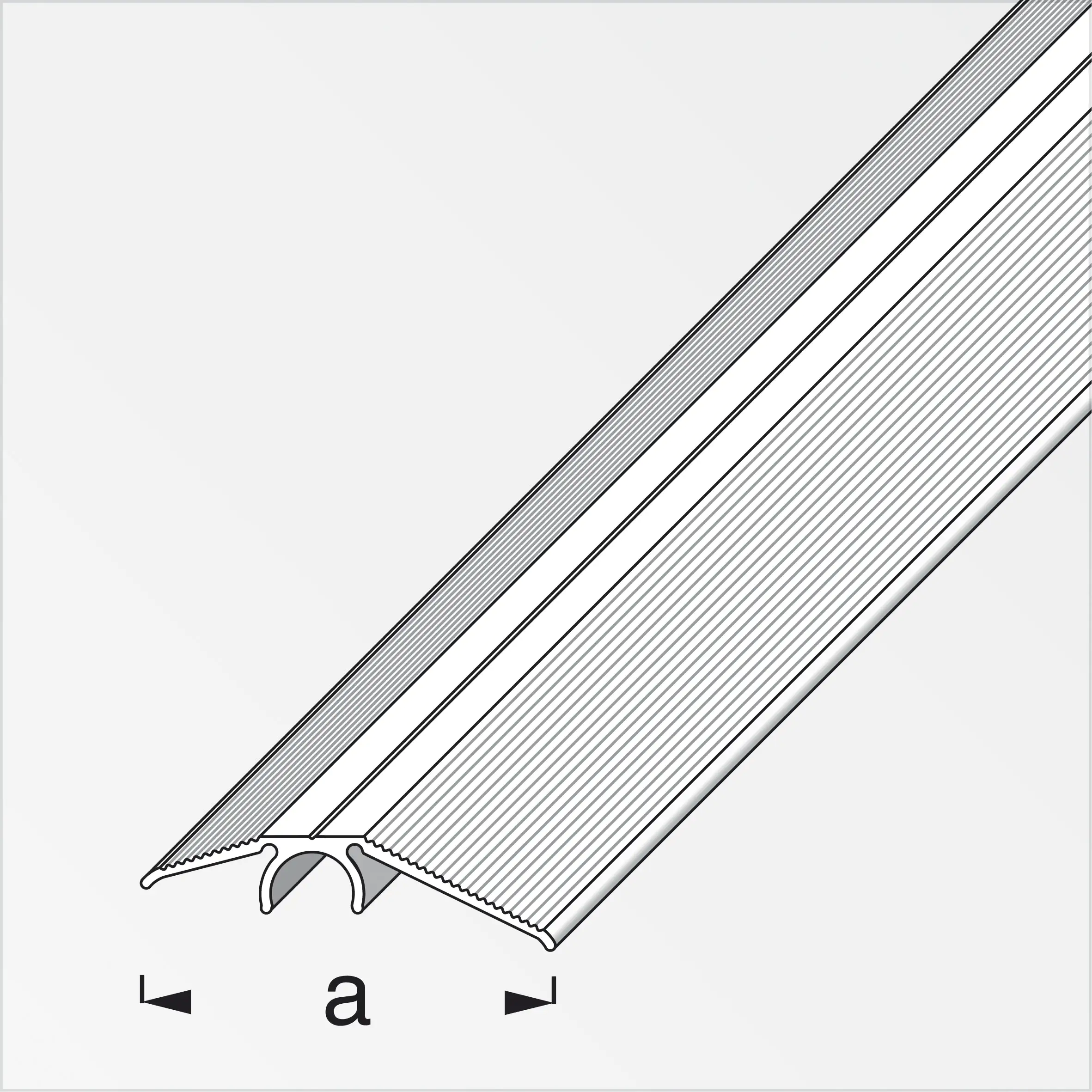 alfer Niveauausgleichs-Profil 1 m, 40 mm Aluminium eloxiert titan
