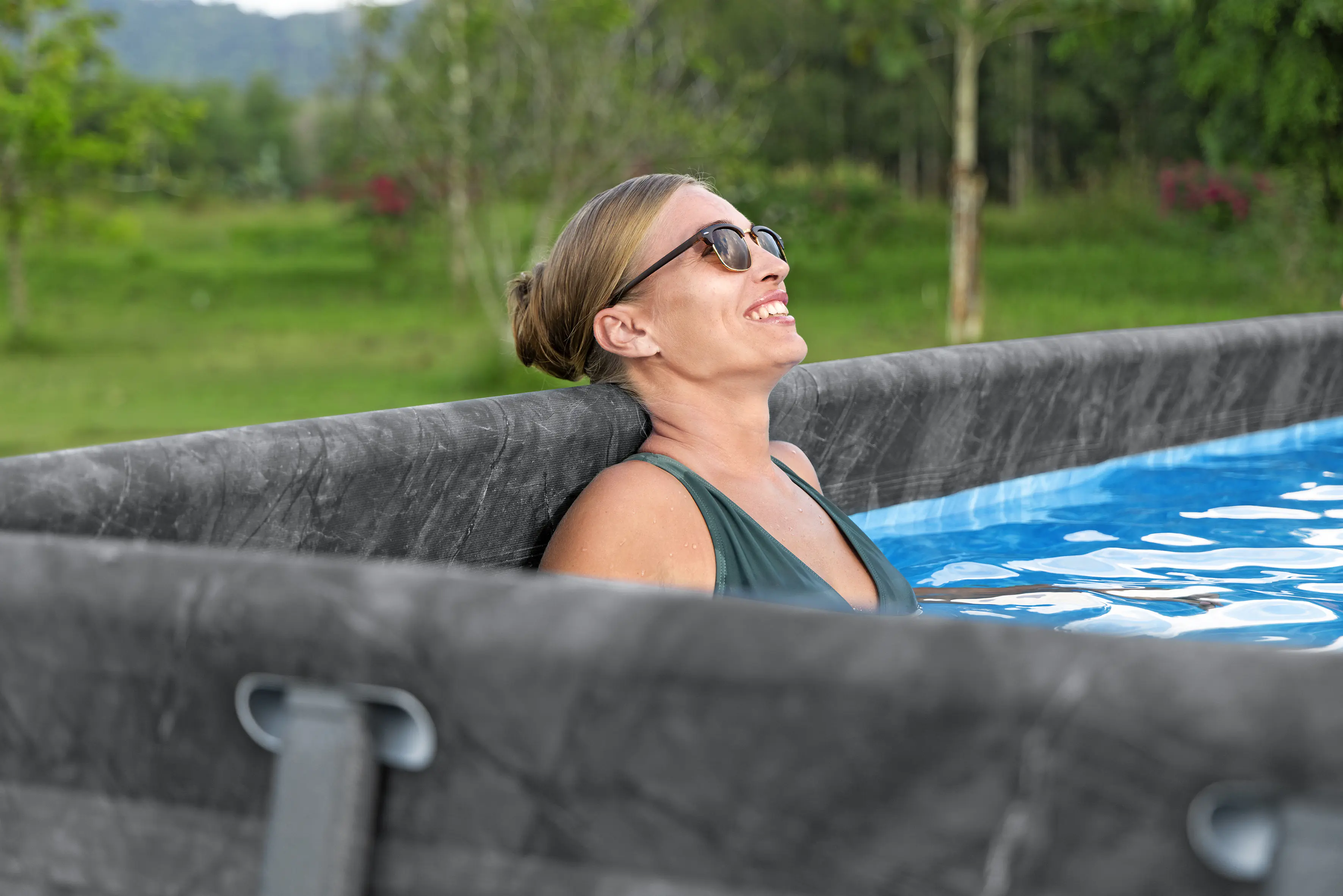 Bestway Winterfestes Frame Pool APX365 Komplett-Set mit Sandfilteranlage 549 x 274 x 132 cm marmor-optik eckig Bestway Winterfestes Frame Pool APX365 Komplett-Set mit Sandfilteranlage 549 x 274 x 132 cm marmor-optik eckig