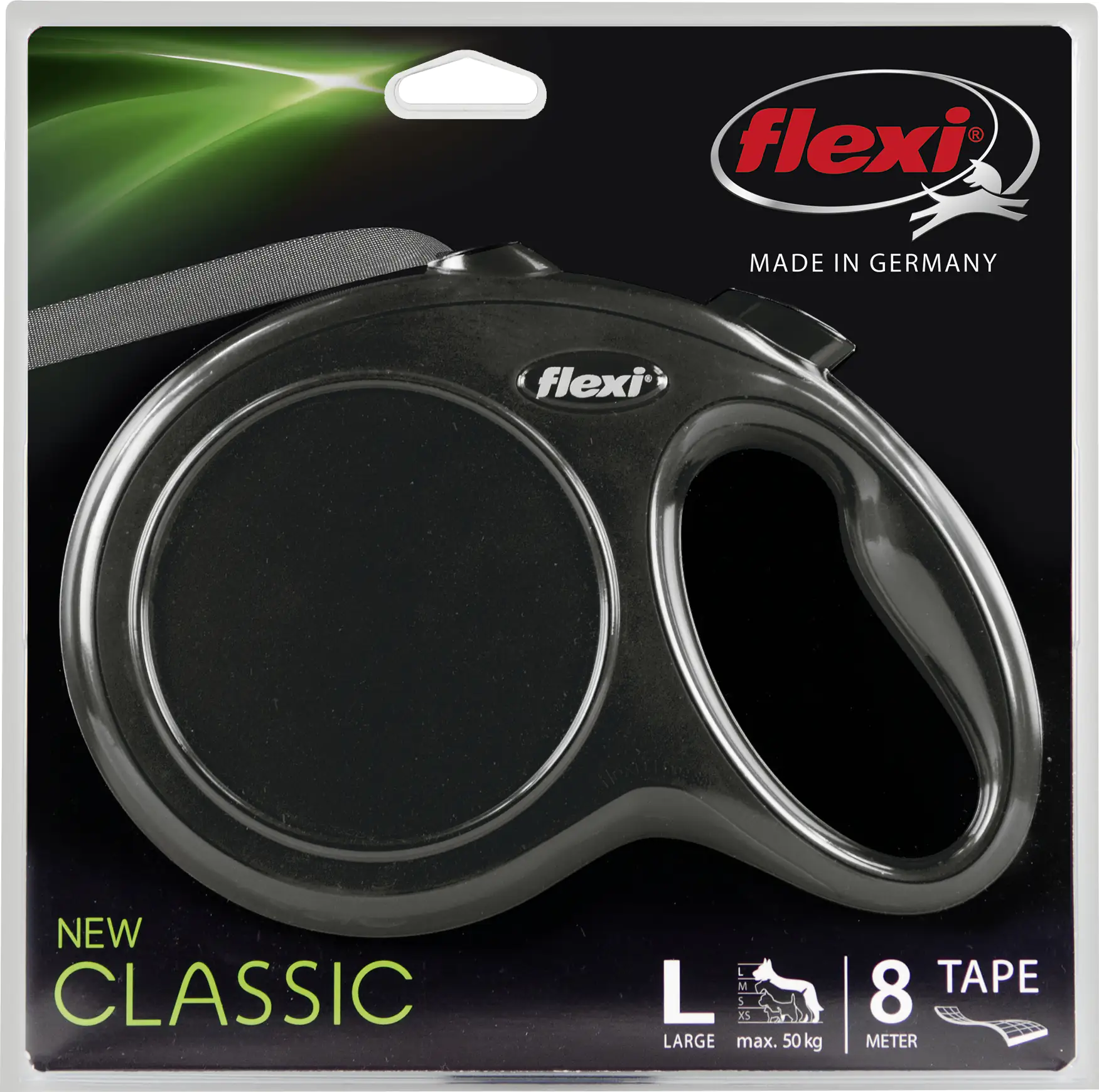 4000498023020_1188419 Flexi Hundeleine New Classic L schwarz, Gurt