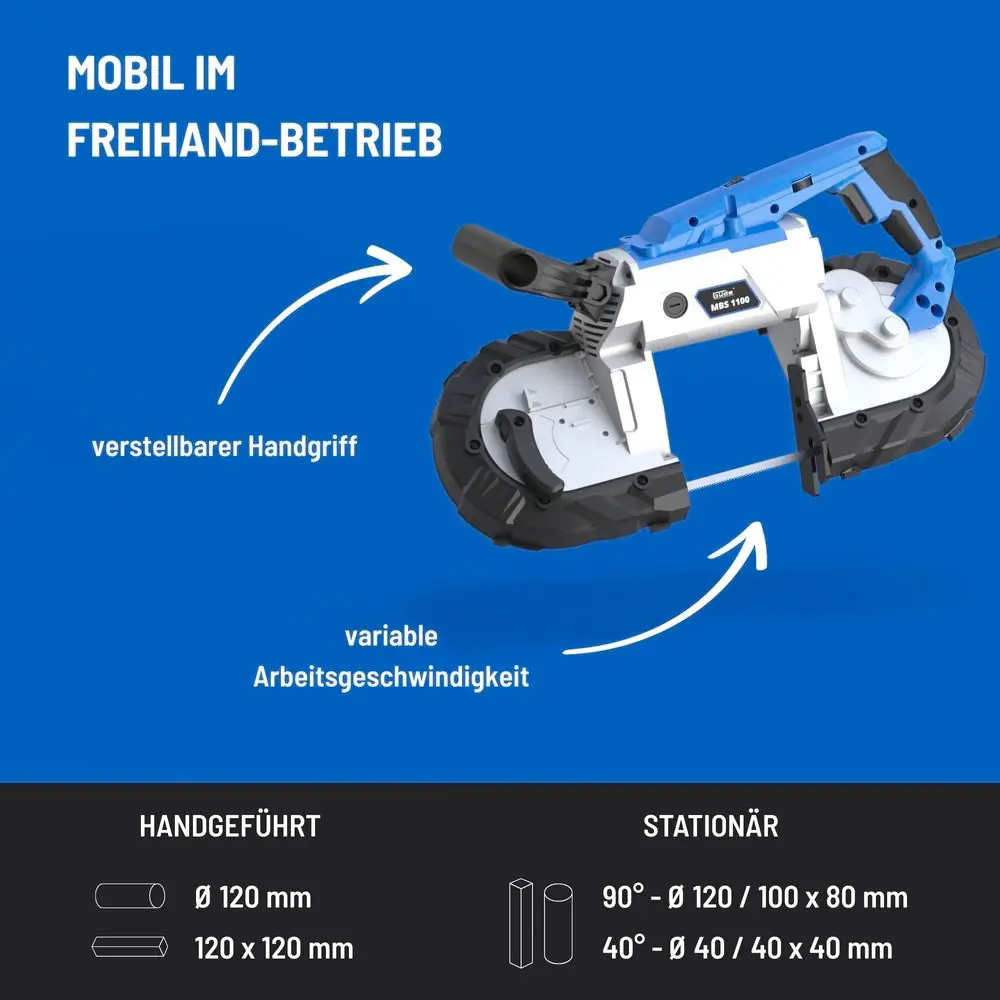 Güde Metallbandsäge MBS 1100 W integrierte LED