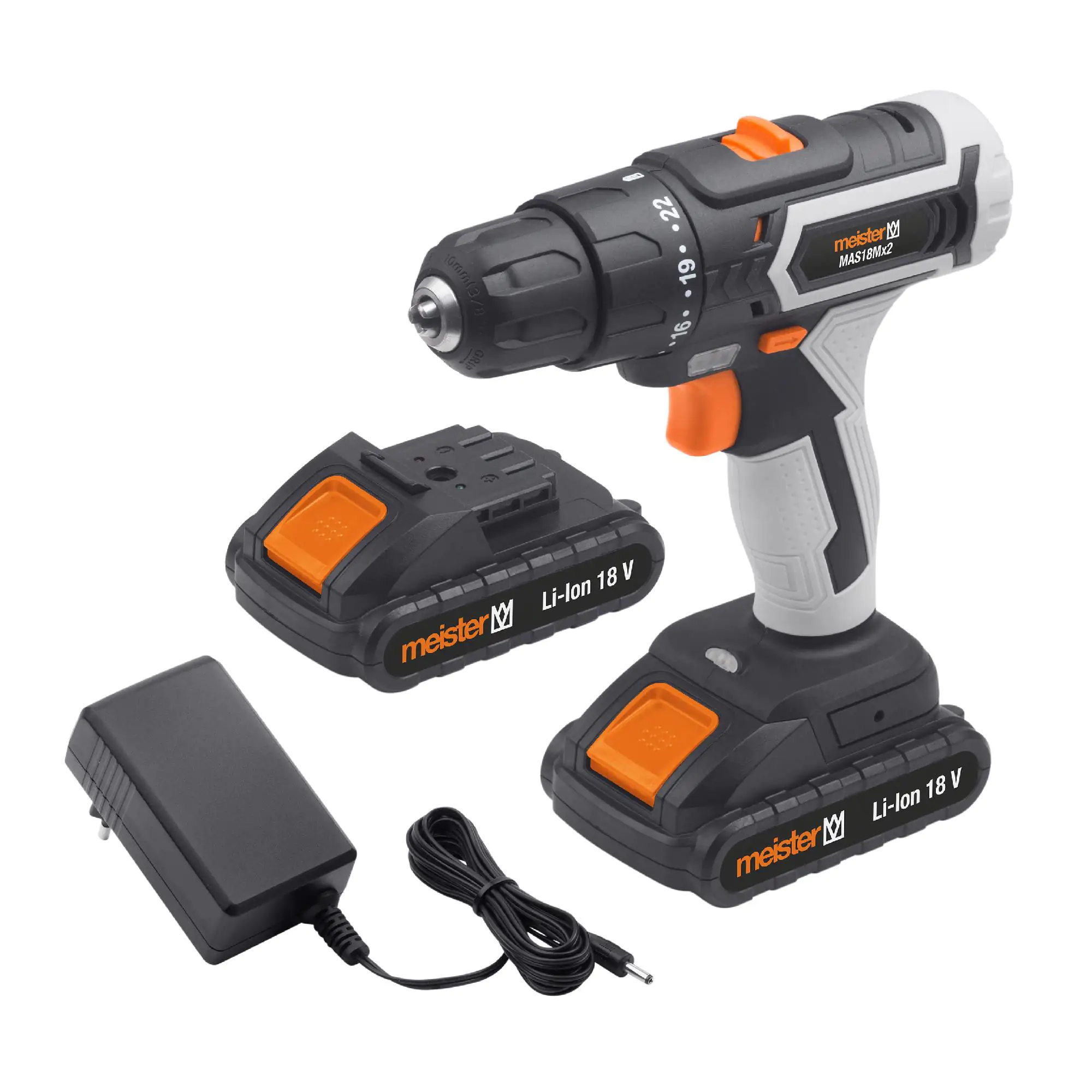 Meister Akkubohrschrauber 18 V Li-Ion 1,5 Ah 2 Akkus 38 Nm