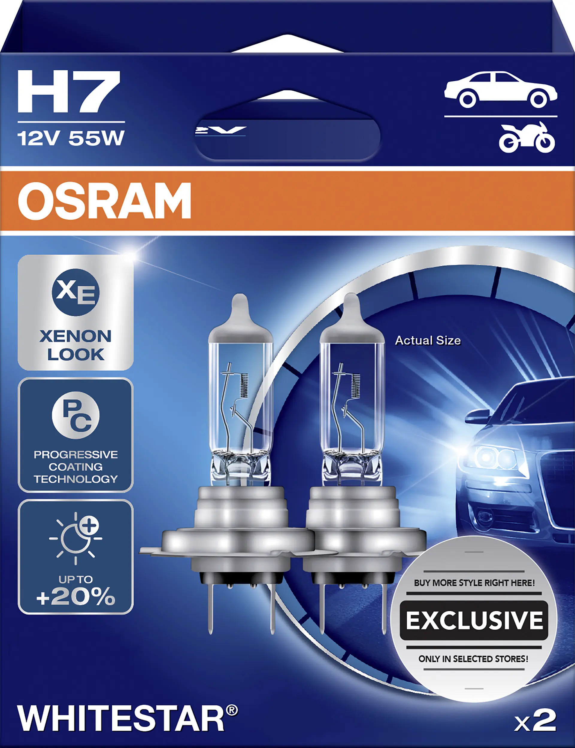 Osram Scheinwerferlampe H7 Whitestar 2.0 2 Stück