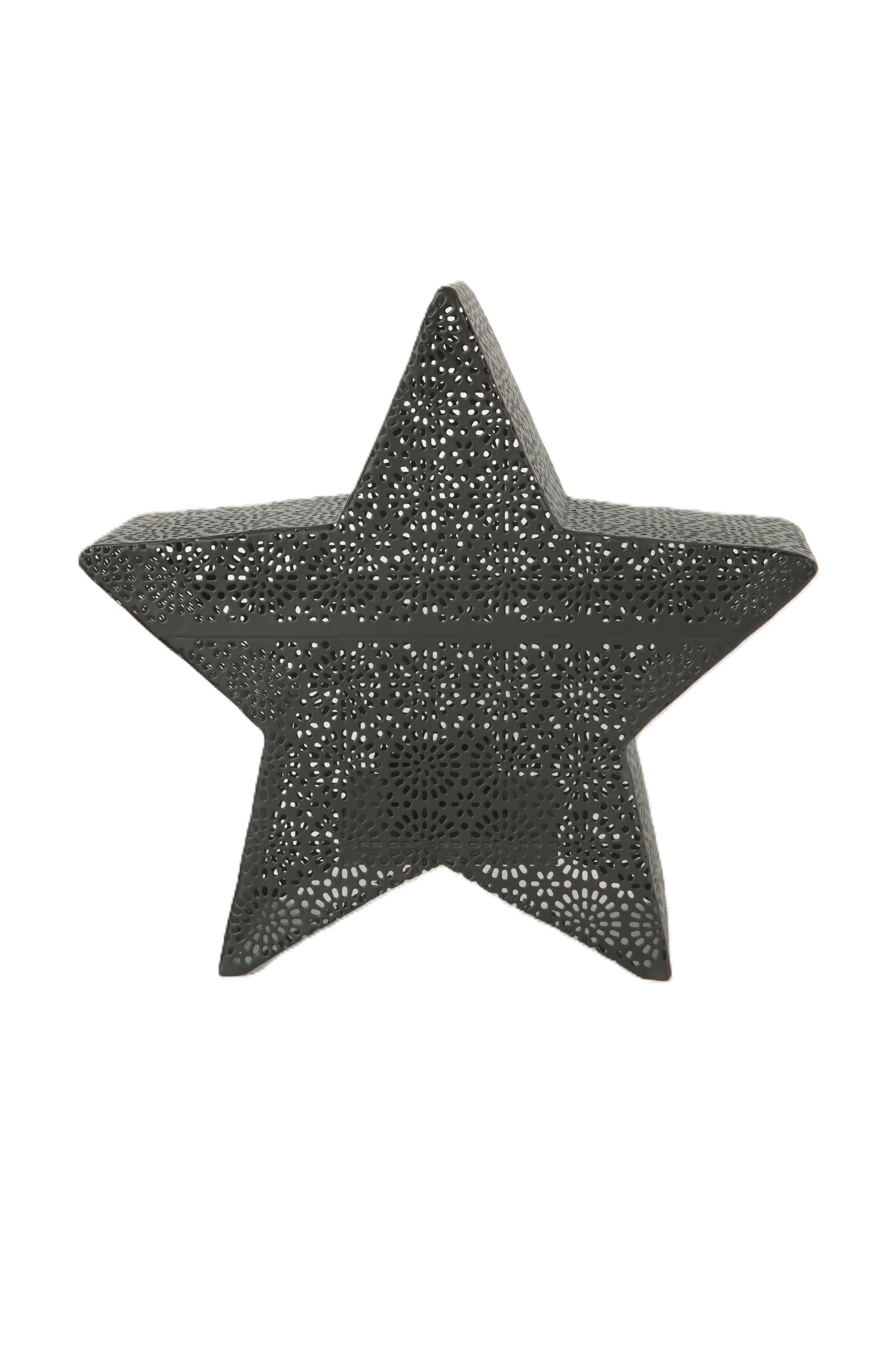 TrendLine Deko Windlicht Stern Metall 24 x 24 x 9,5 cm schwarz
