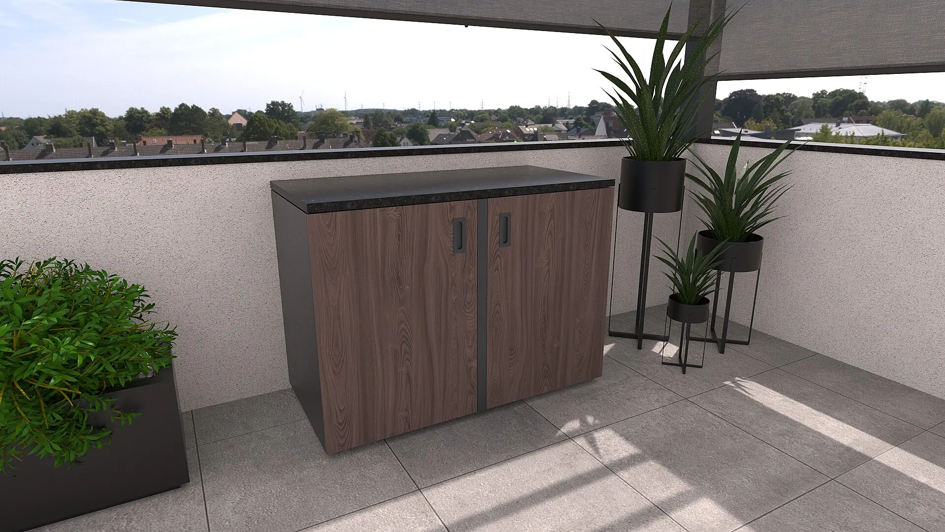 Bellano Living Eck Element für Outdoorküchen inkl. 2 Türen walnuss granit Bellano Living Eck Element für Outdoorküchen inkl. 2 Türen walnuss granit