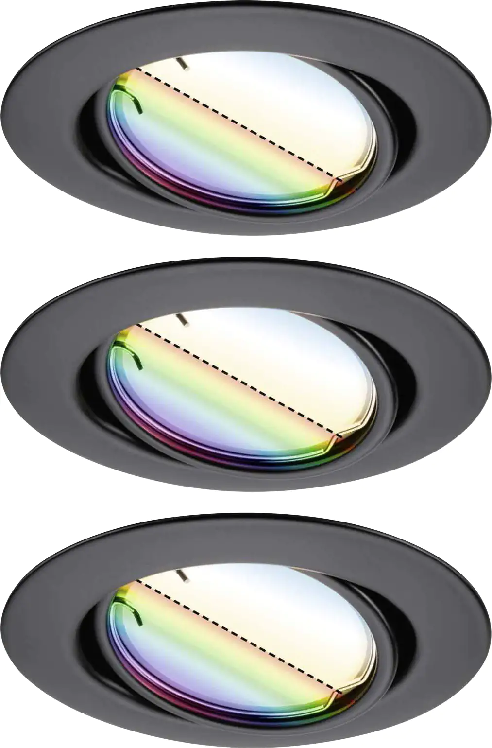 Paulmann LED Einbauleuchte Coin Base 3er Set schwarz matt Zigbee RGBW RGBW Ø 9 cm schwenkbar 