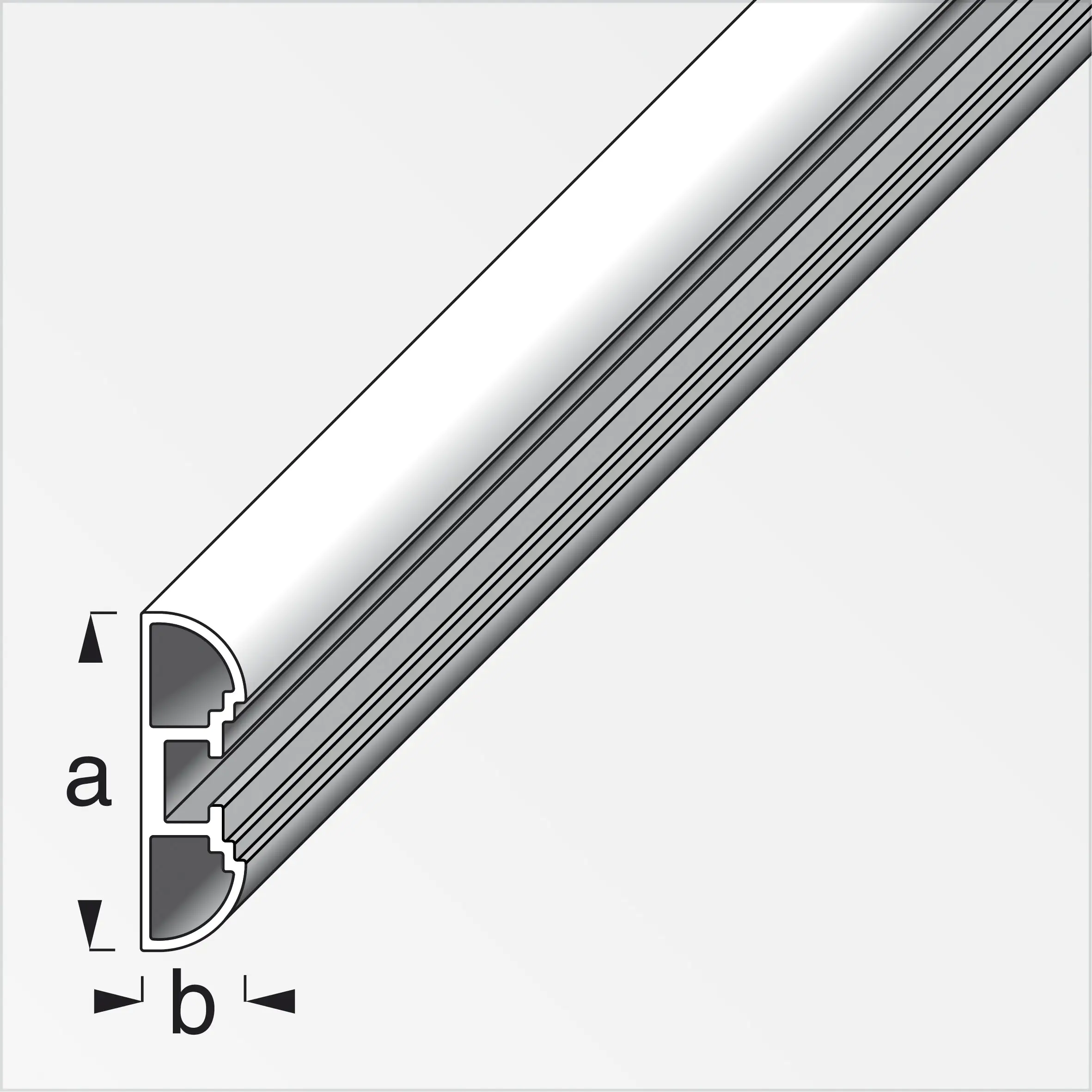 coaxis®-Profil, extraschmal 1 m, 27.5 x 11 mm Aluminium roh blank