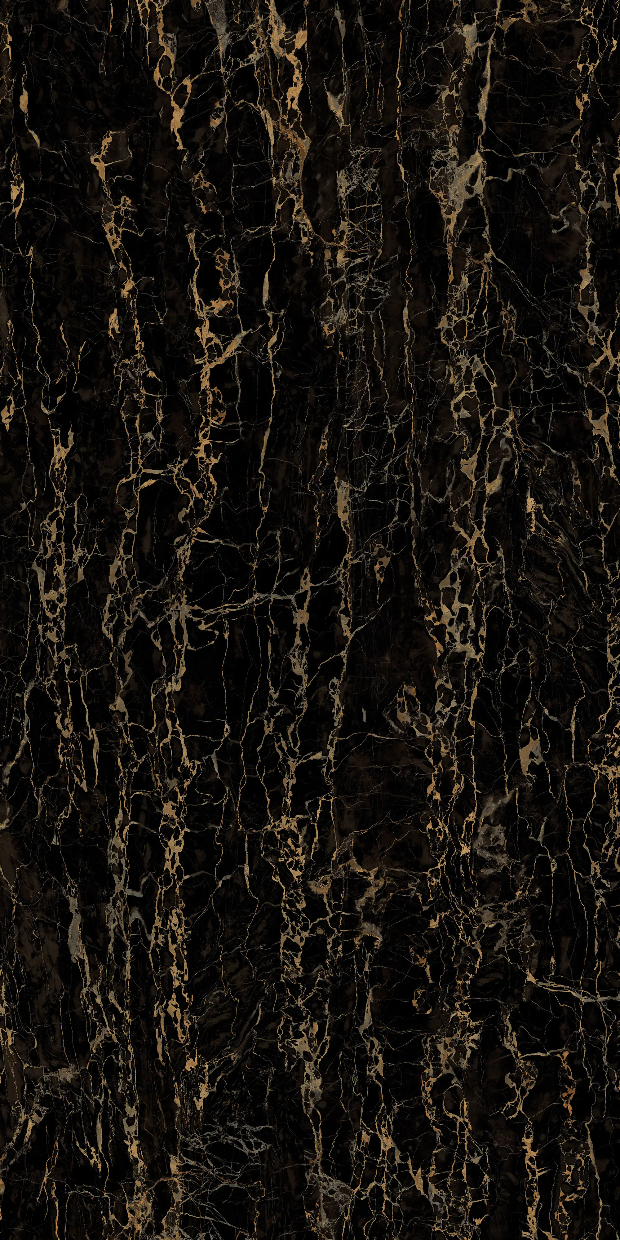 Bodenfliese Feinsteinzeug Travertin Gold 120 x 240 cm schwarz