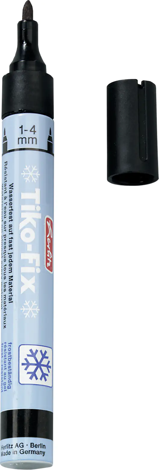 herlitz Folienschreiber Tiko Fix 1-4 mm, schwarz, nachfüllbar, wasserfest