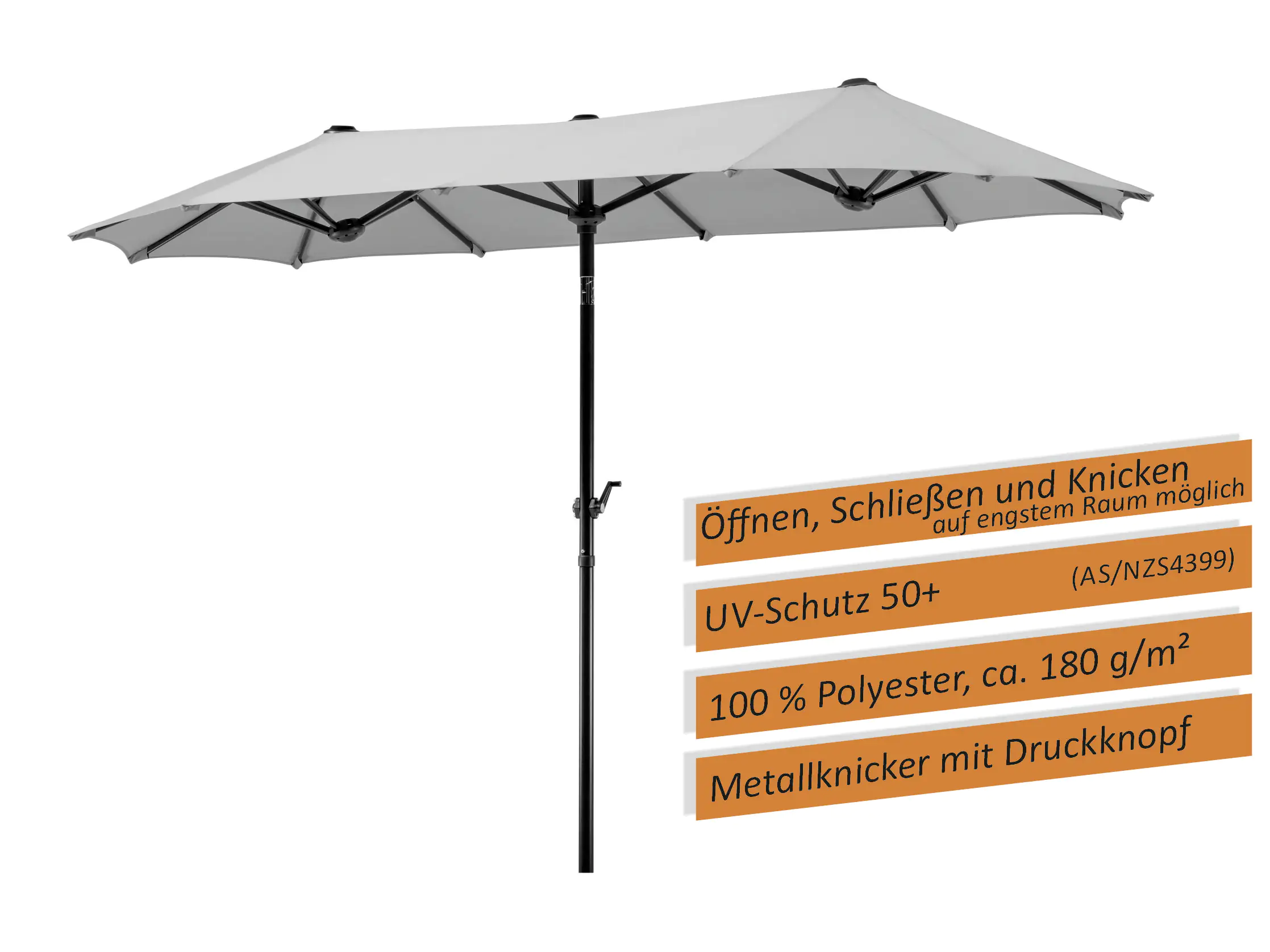 Schneider Sonnenschirm Salerno silbergrau 300 x 150 cm Schneider Sonnenschirm Salerno silbergrau 300 x 150 cm